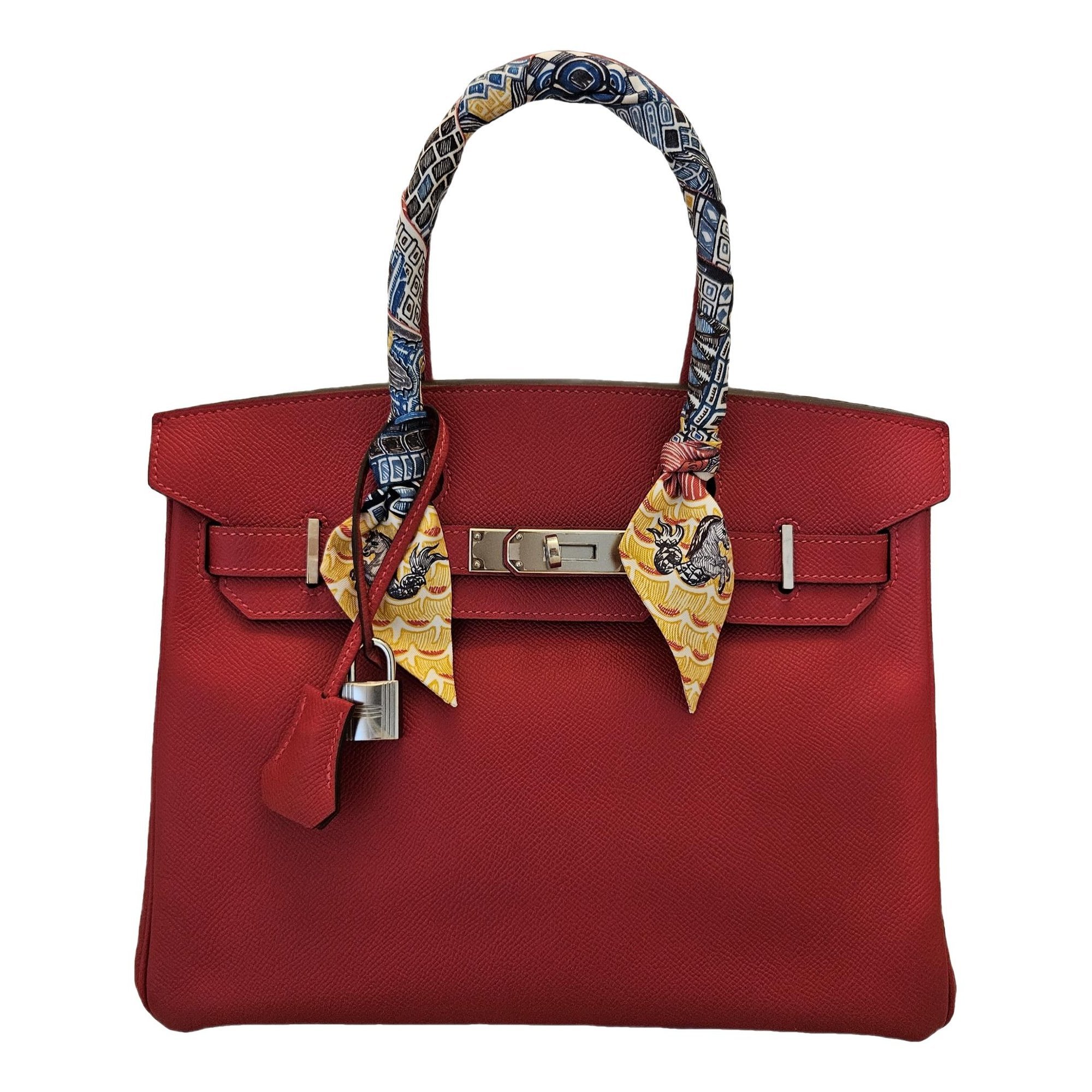 Hermes Birkin 30 Handbag Rouge Casaque Epsom Leather 2014