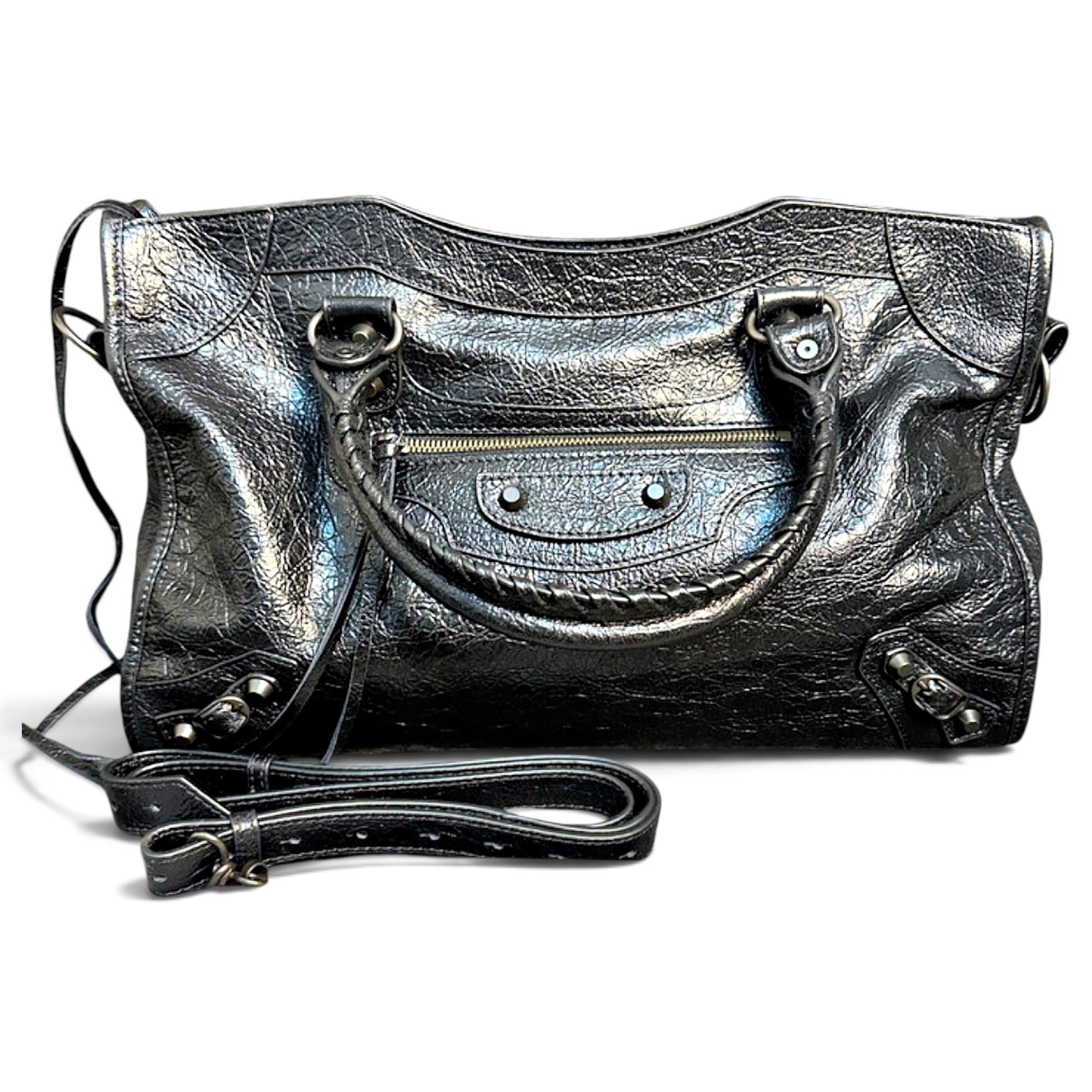 City leather handbag