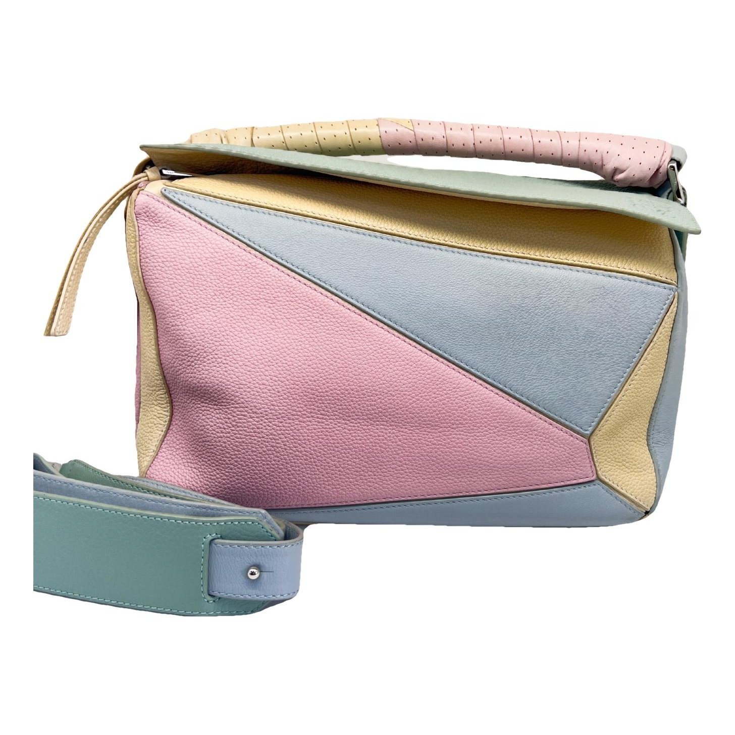 Puzzle leather handbag