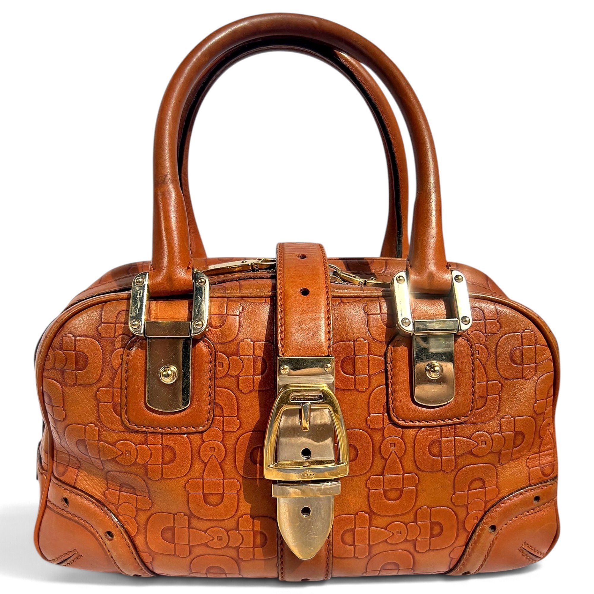 Boston leather bowling bag