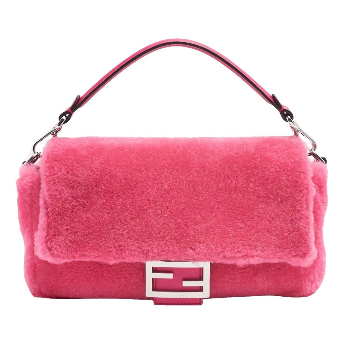 Baguette faux fur handbag