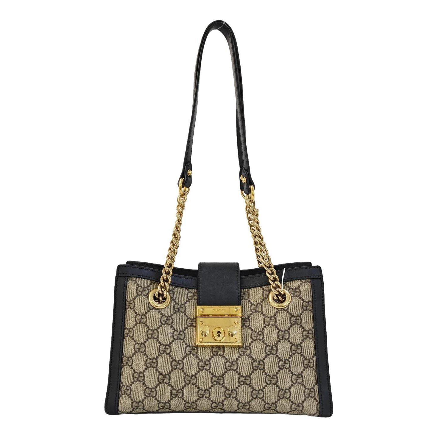 Padlock leather handbag