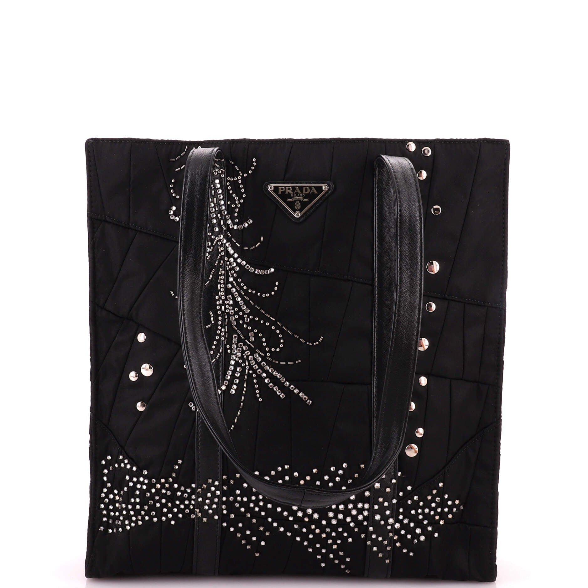 Patchwork Shopping Tote Embellished Re-Nylon Medium
