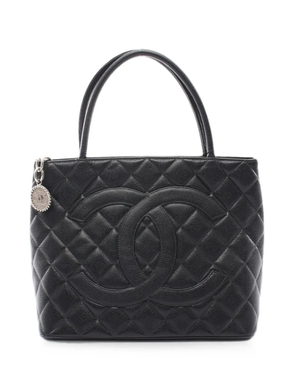 2000-2002 diamond-quilted CC logo tote bag