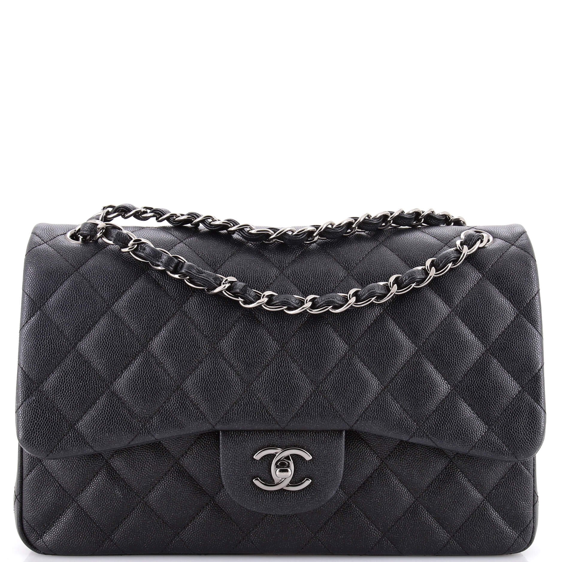 Classic Double Flap Bag Quilted Caviar Jumbo