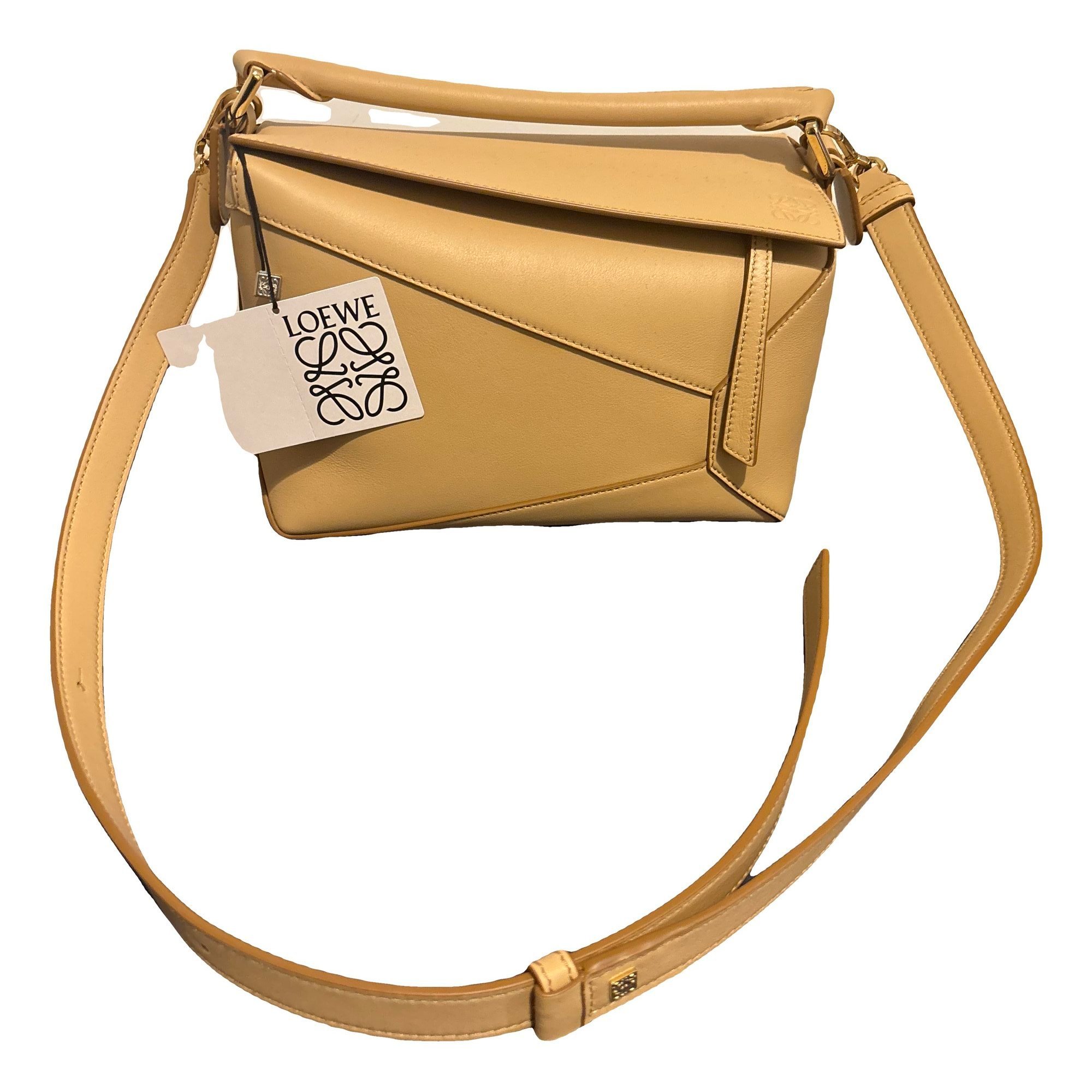 Puzzle leather handbag