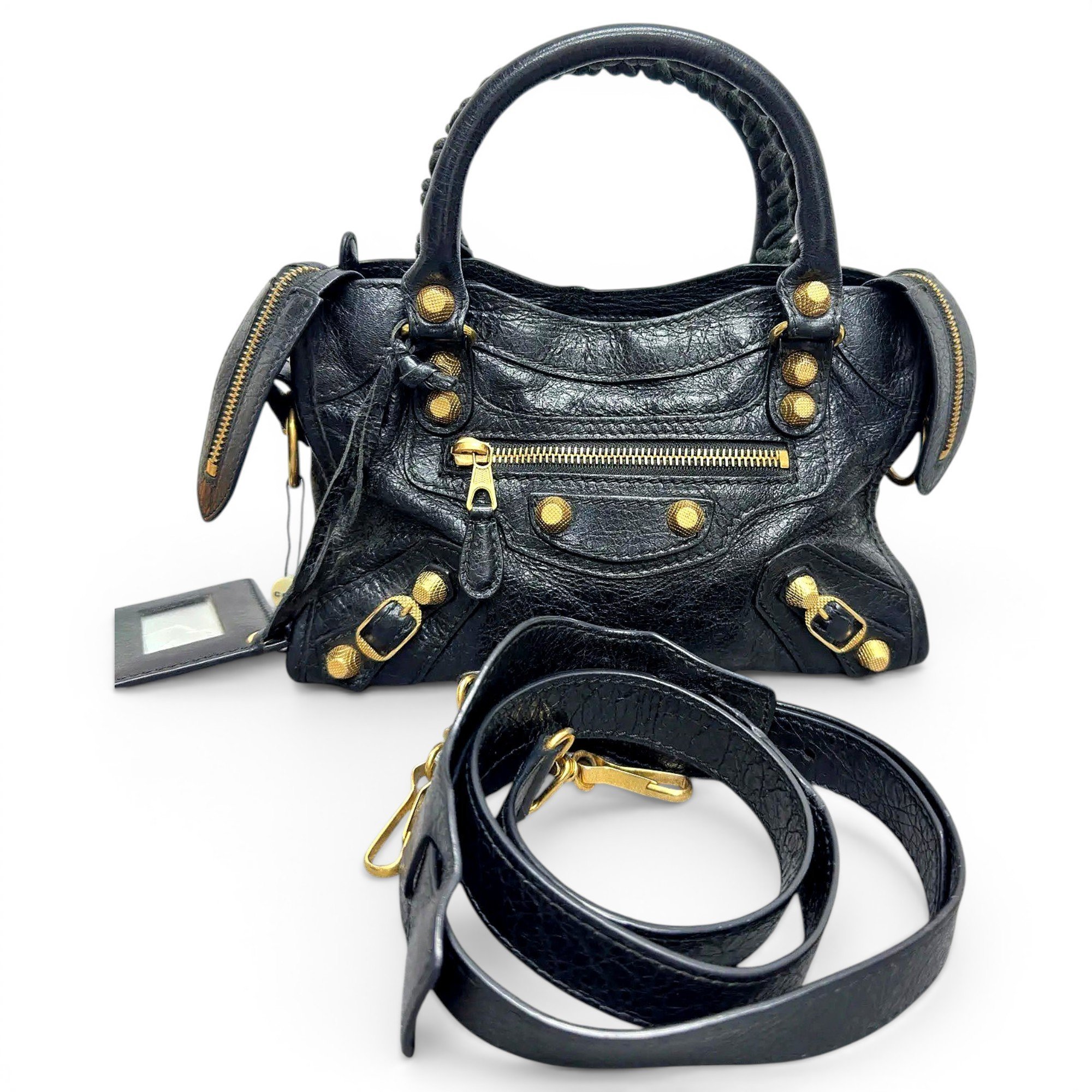 City leather handbag