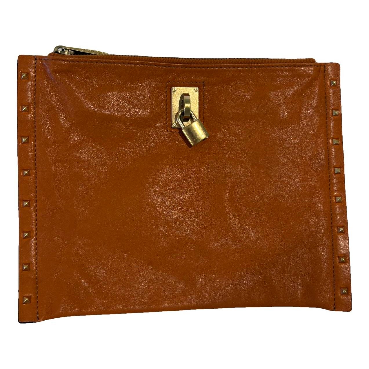 Leather clutch bag