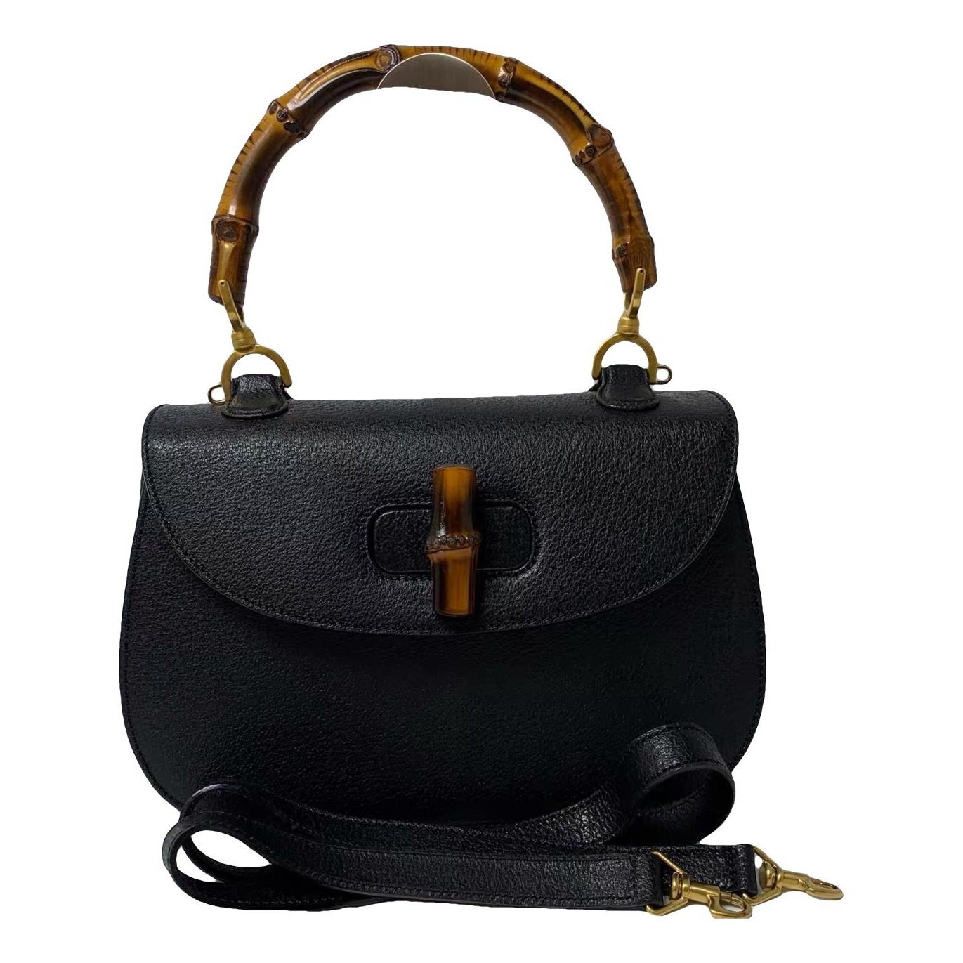 Convertible Bamboo Top Handle leather handbag