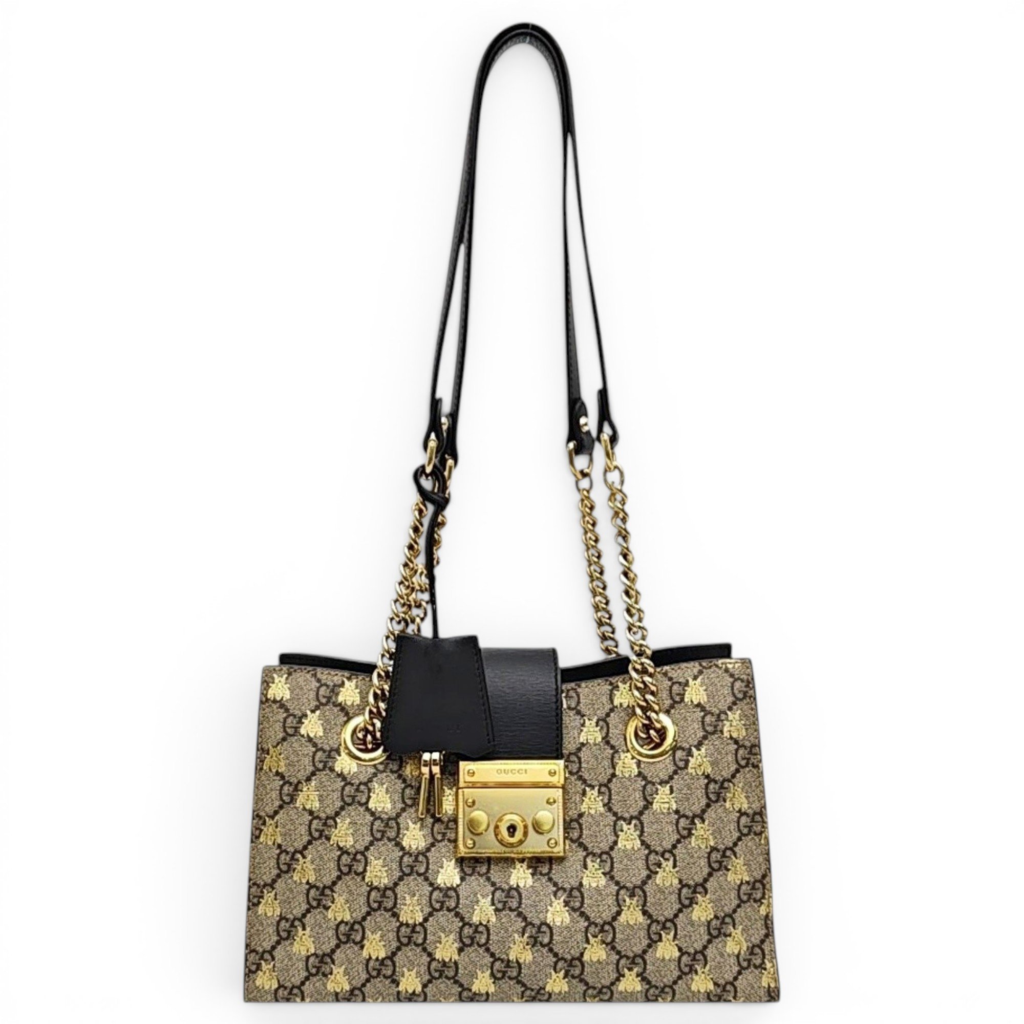 Padlock leather handbag