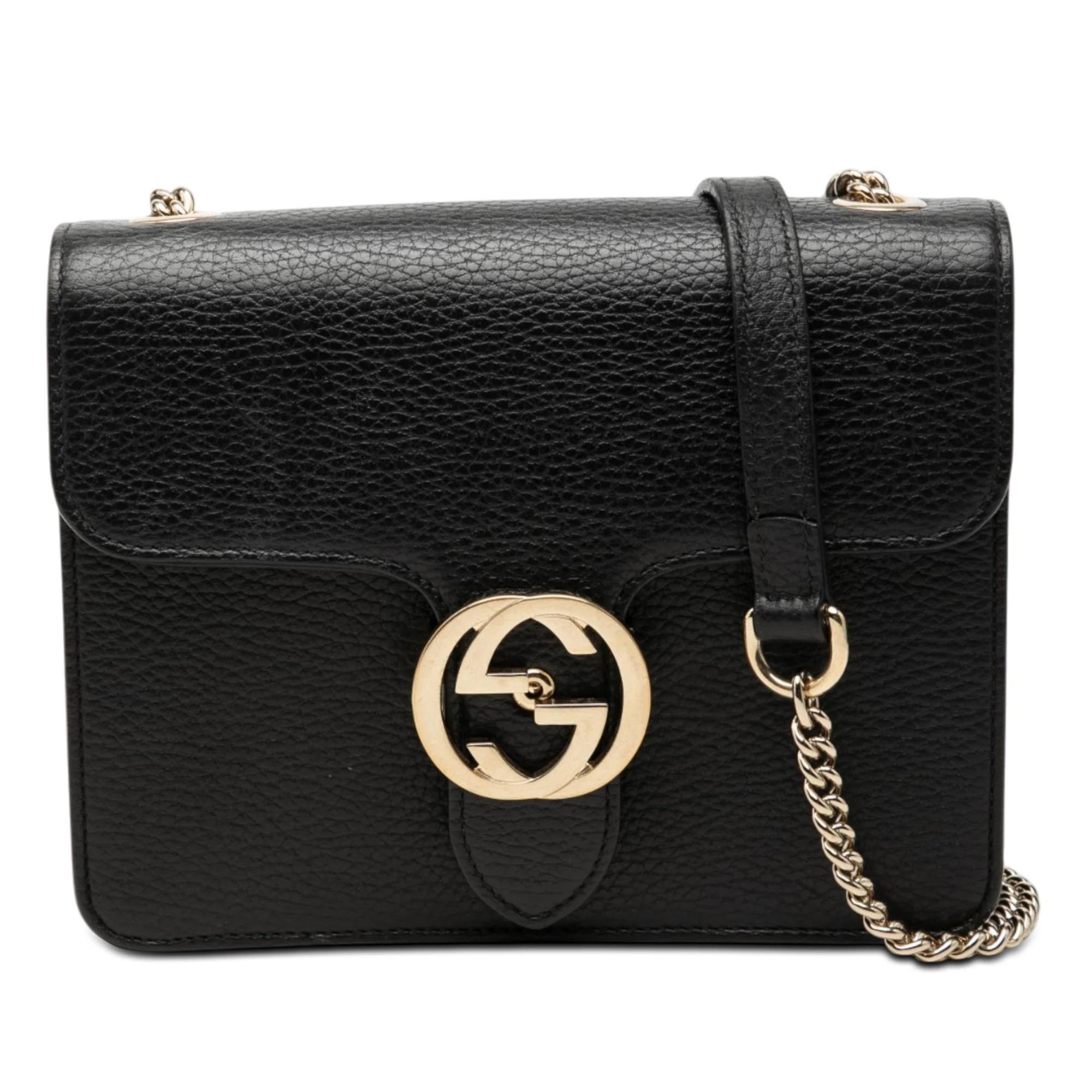 Interlocking pony-style calfskin crossbody bag