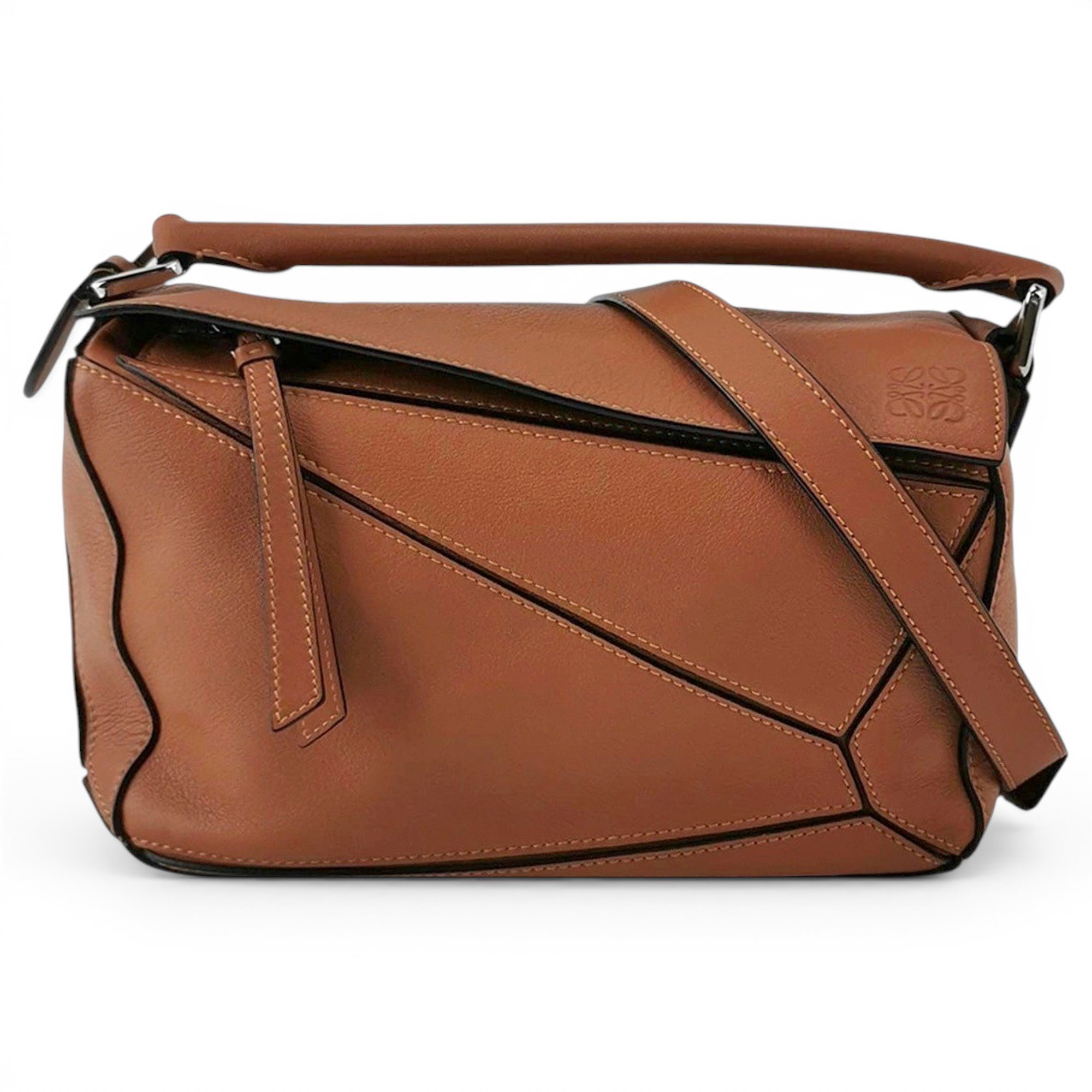 Puzzle leather handbag