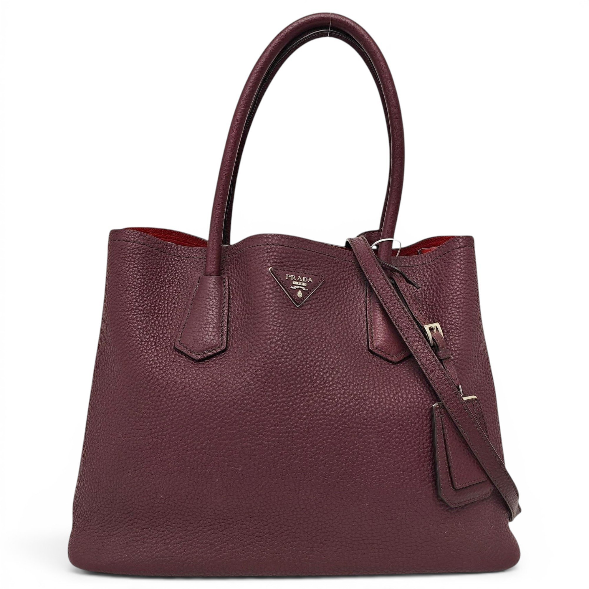 Double leather crossbody bag