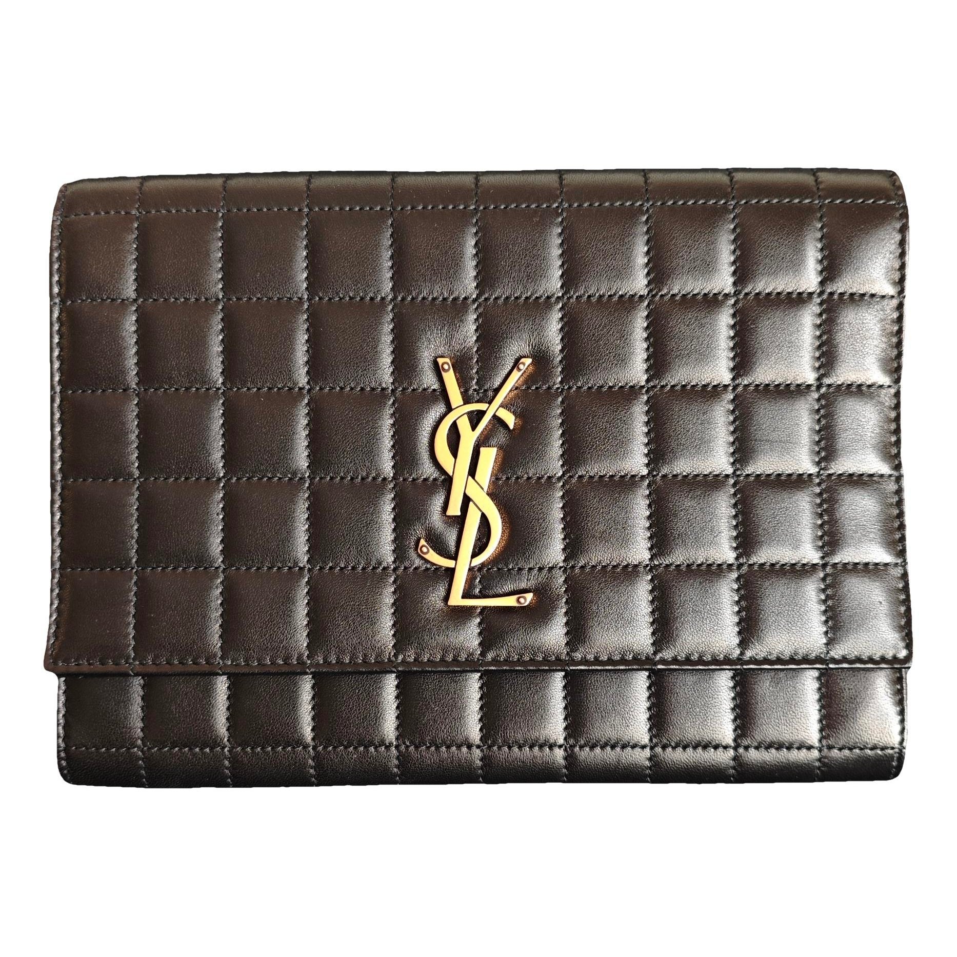 Leather clutch bag