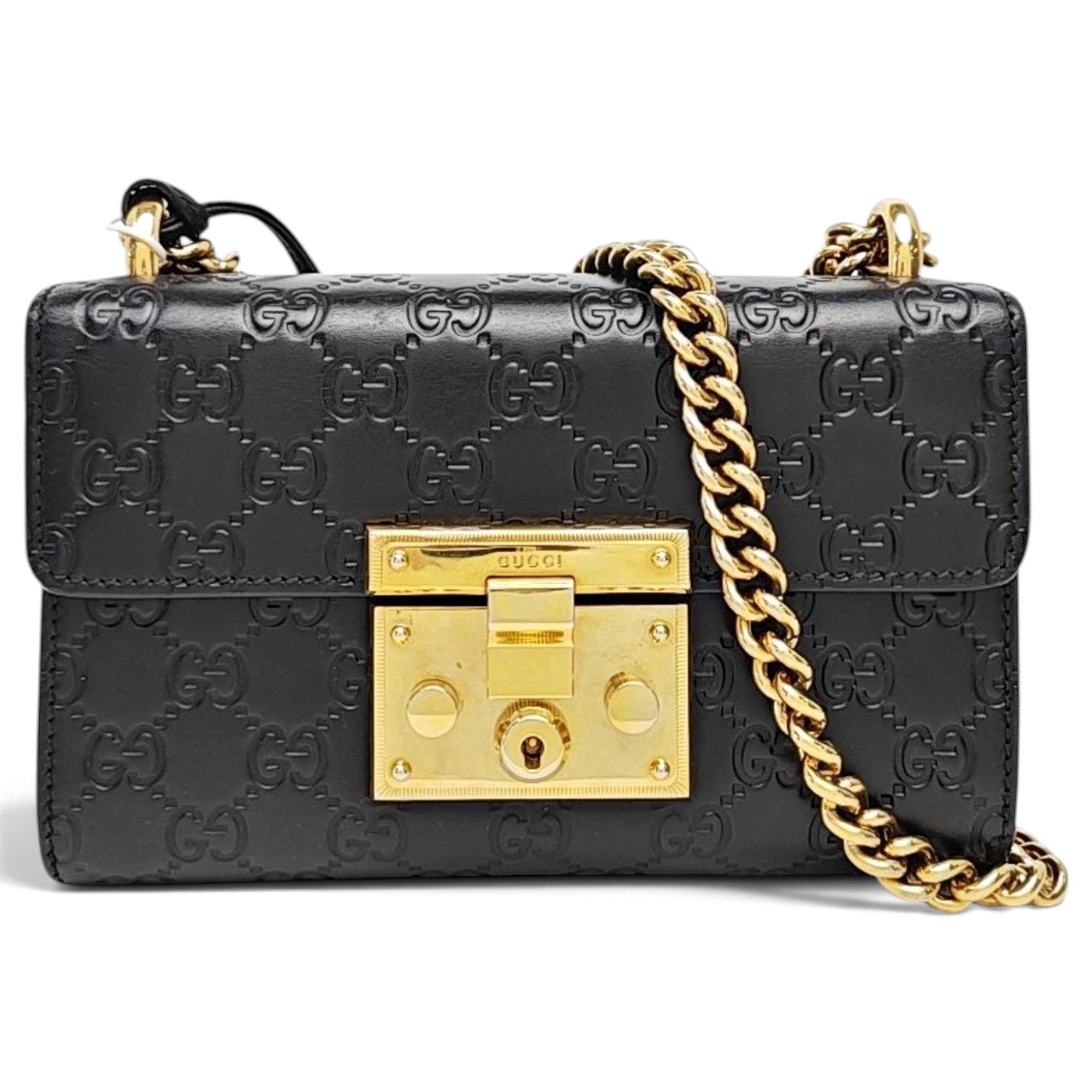 Padlock leather handbag