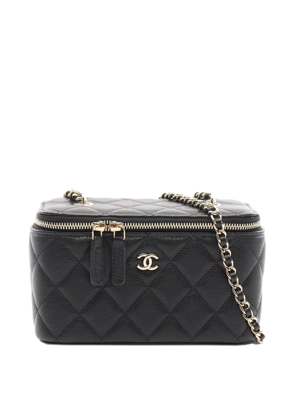 2021-2026 Small Quilted Caviar Vanity Case With Chain crossbody bag