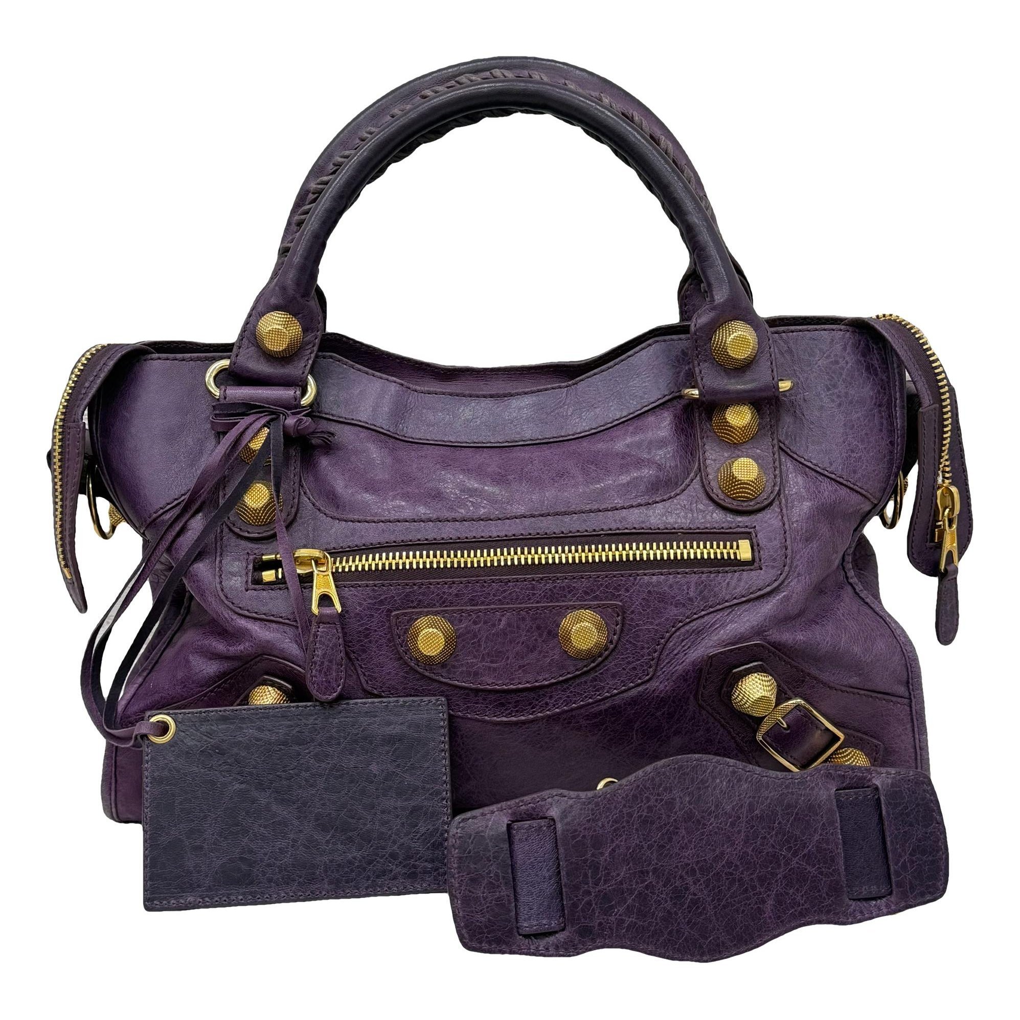 City leather handbag
