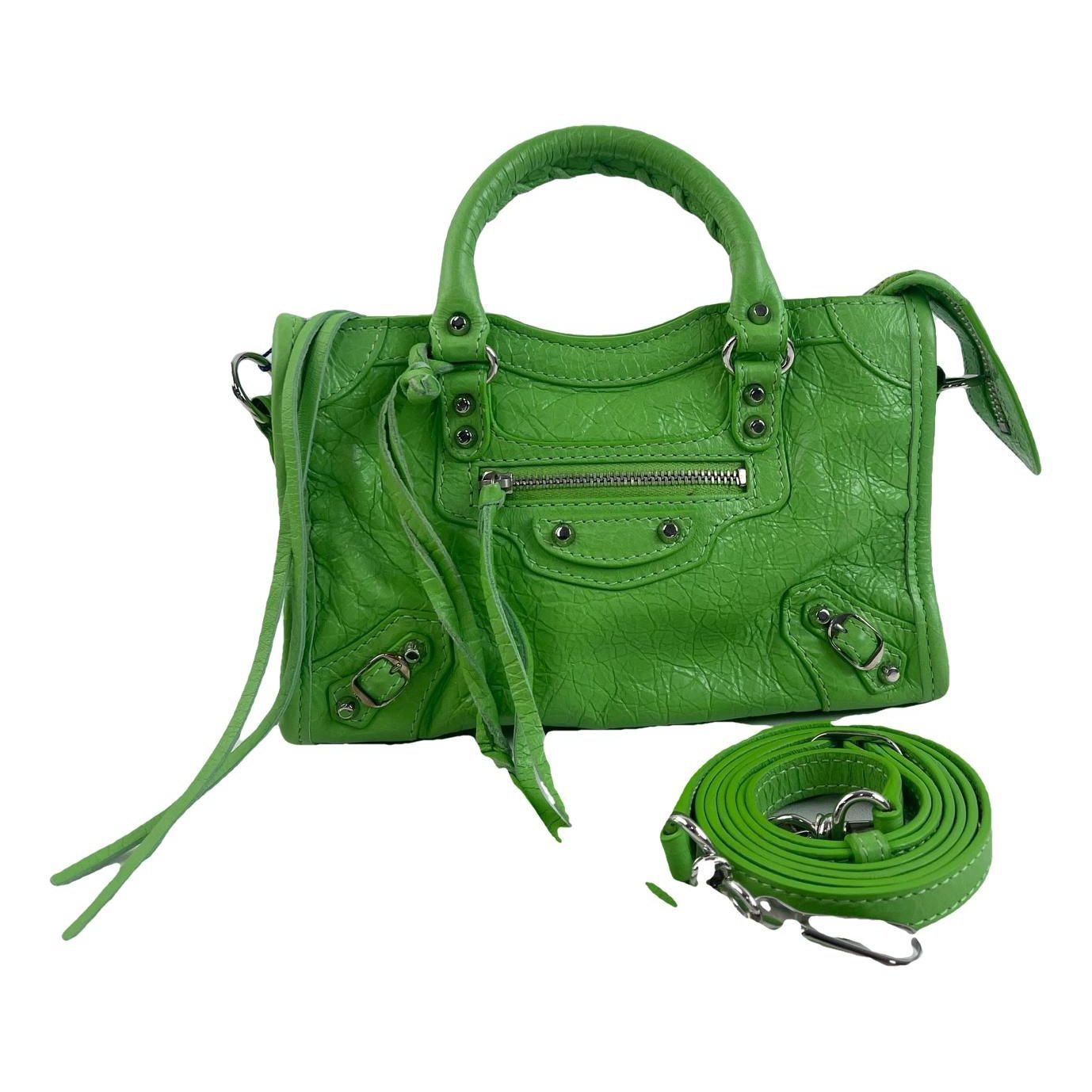City leather handbag