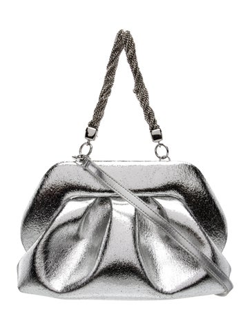 Themoire Leather Top Handle Bag