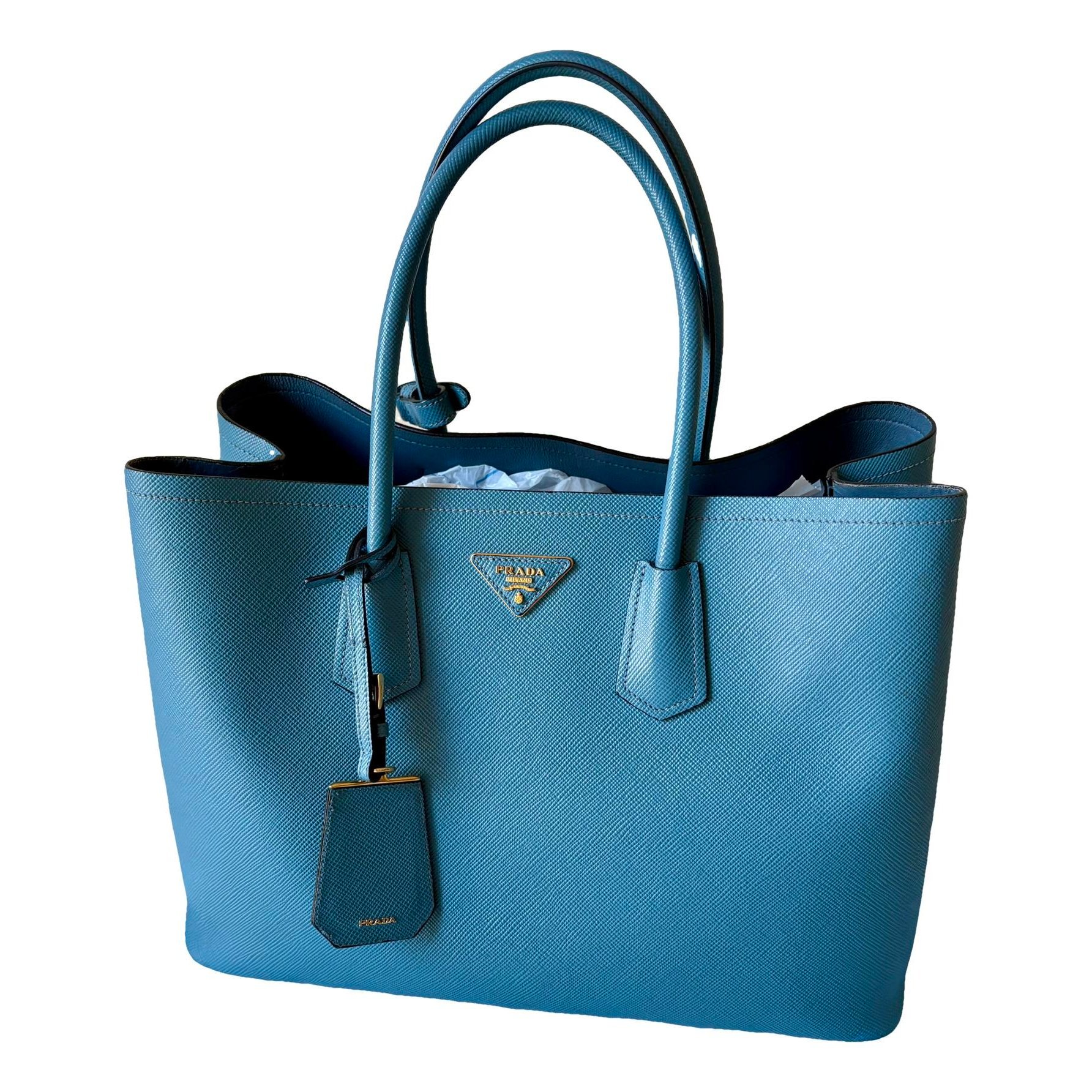 Double leather handbag