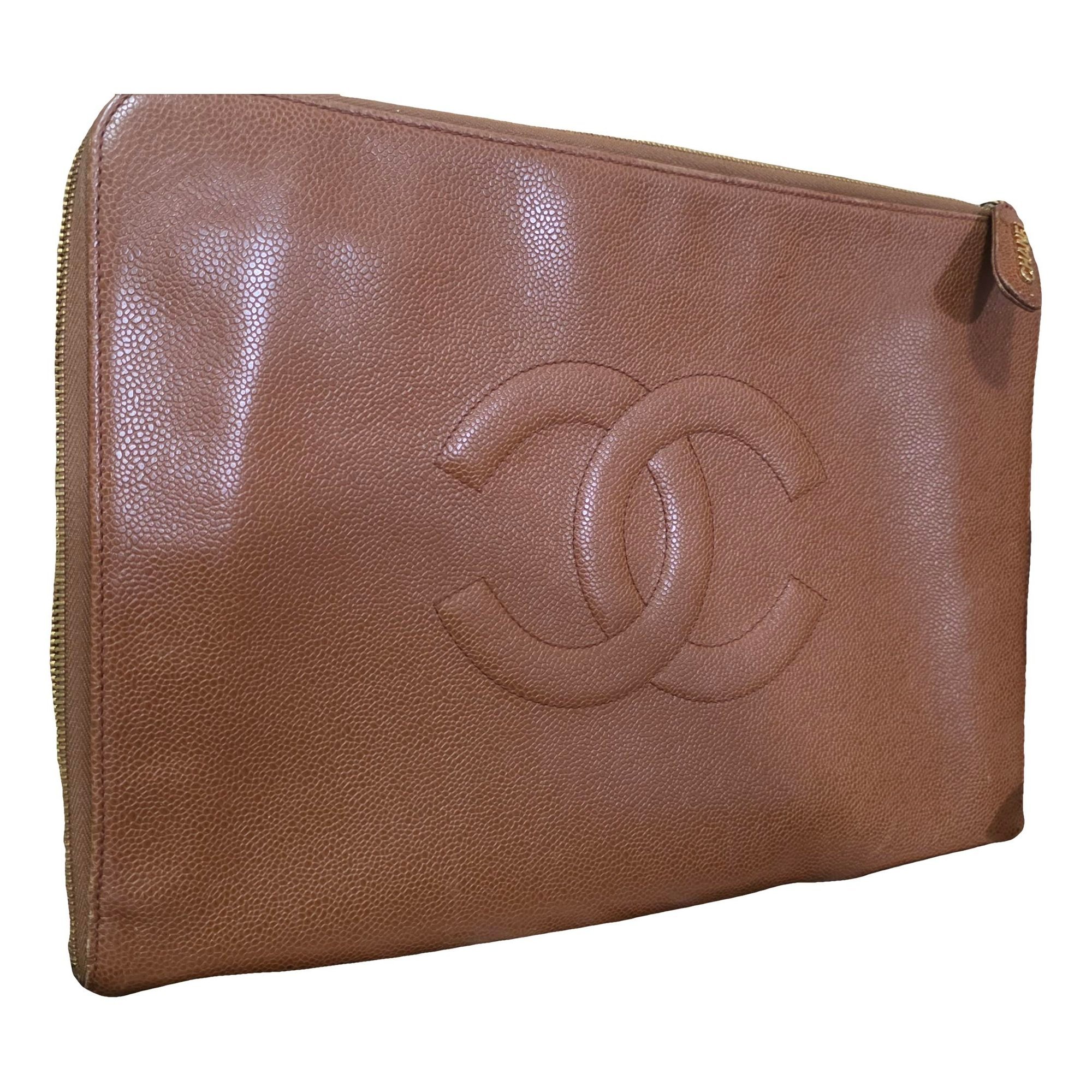 Leather clutch bag