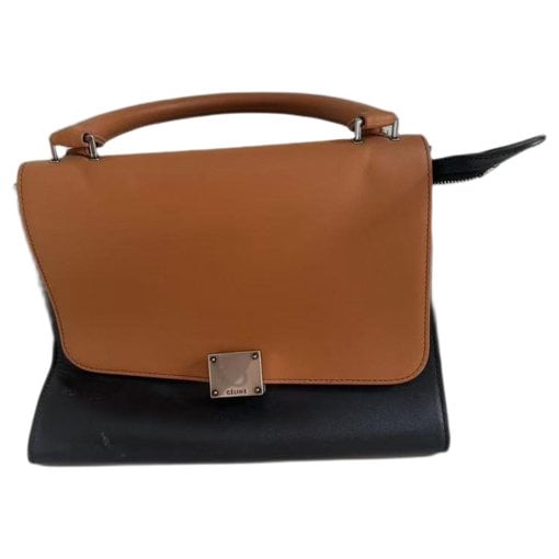 Trapèze leather handbag