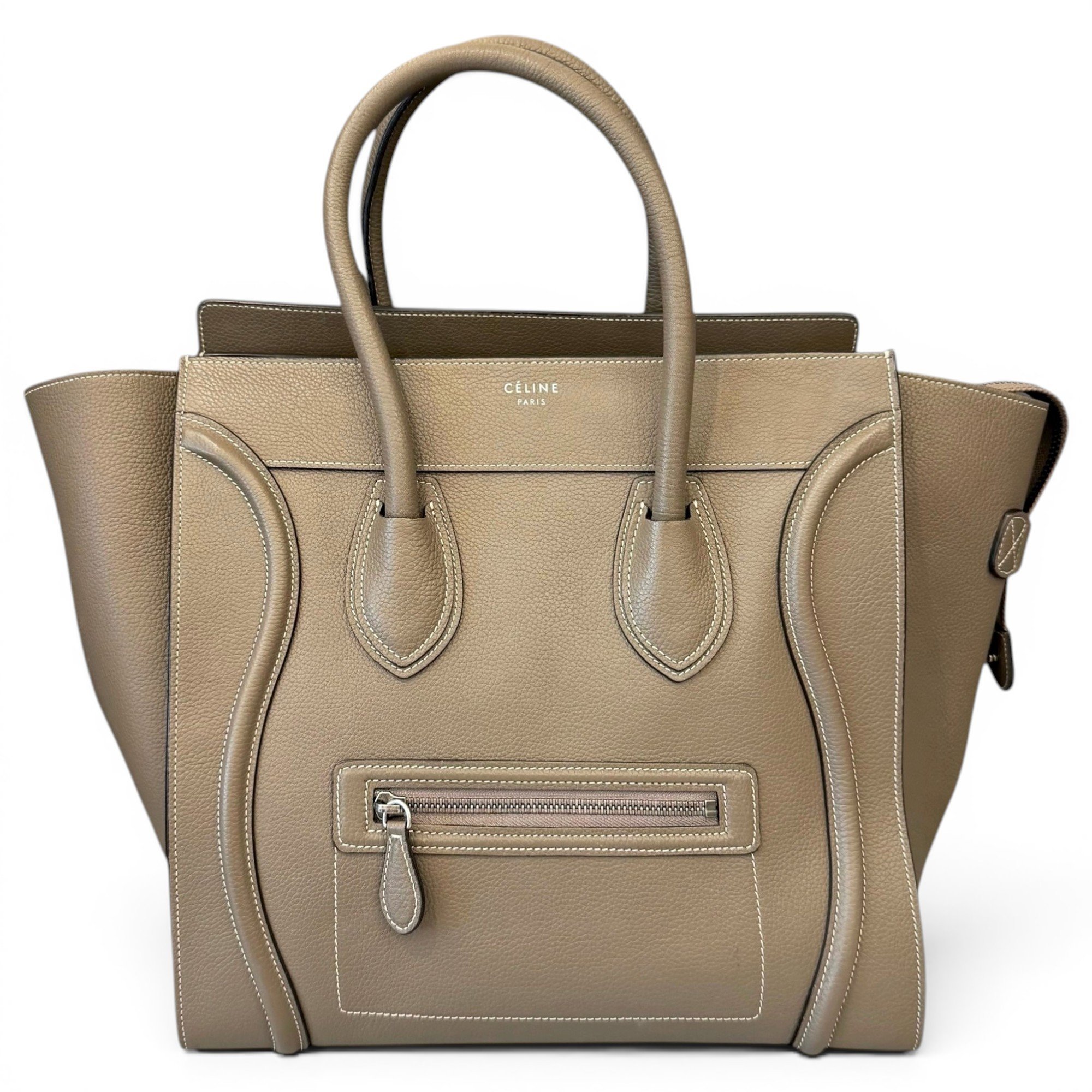 Luggage pony-style calfskin handbag