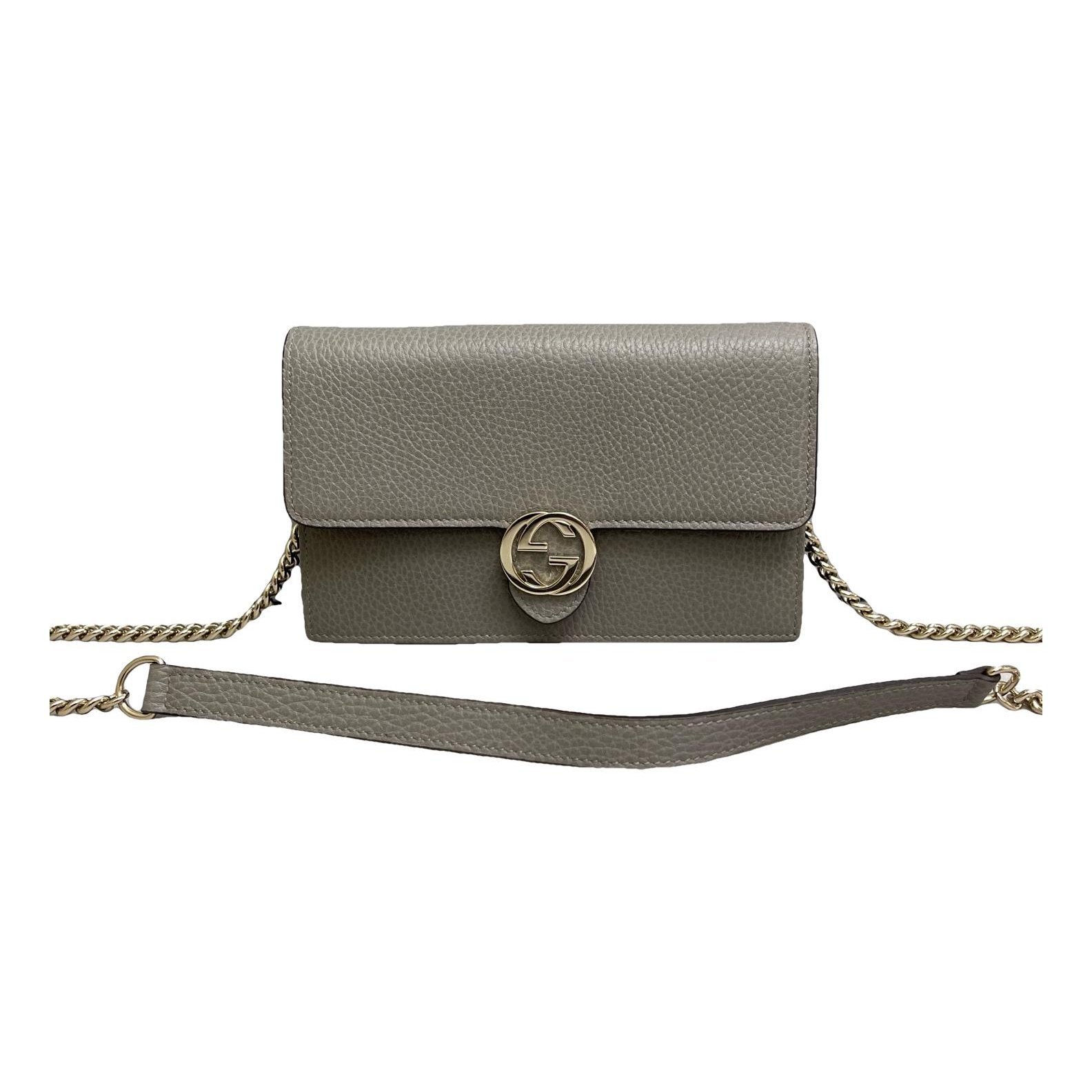Interlocking leather handbag