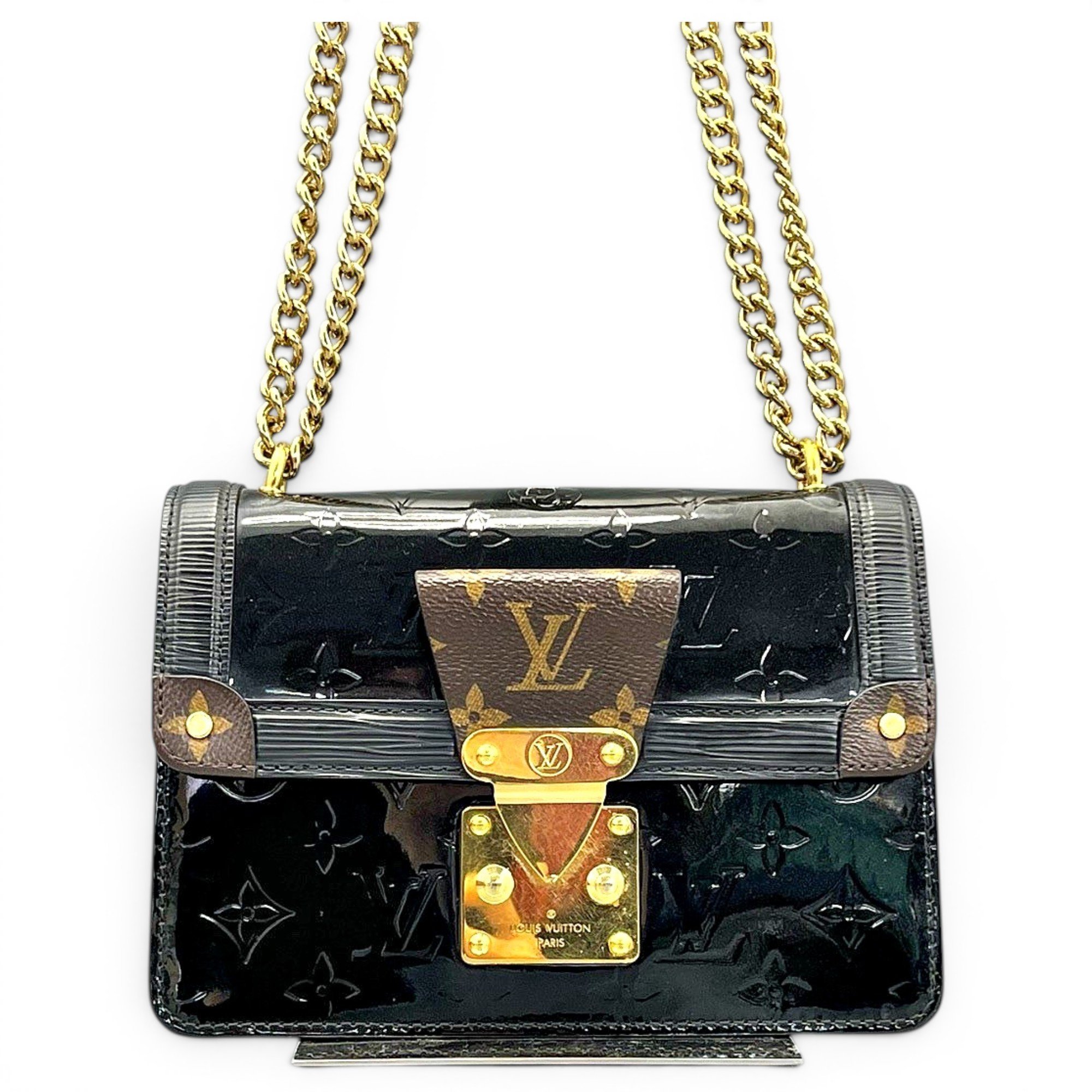 Patent leather handbag