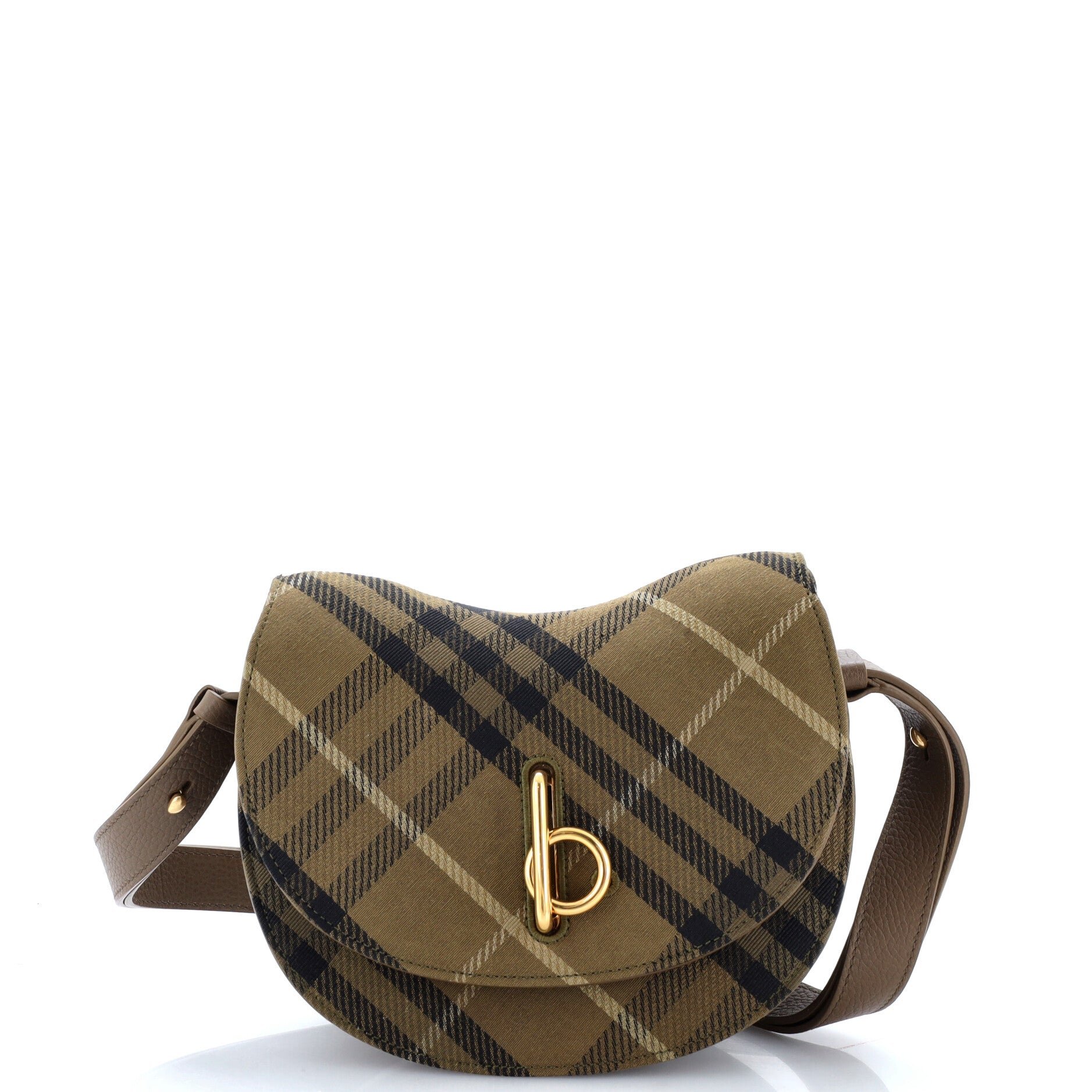 Rocking Horse Shoulder Bag Check Jacquard with Leather Mini