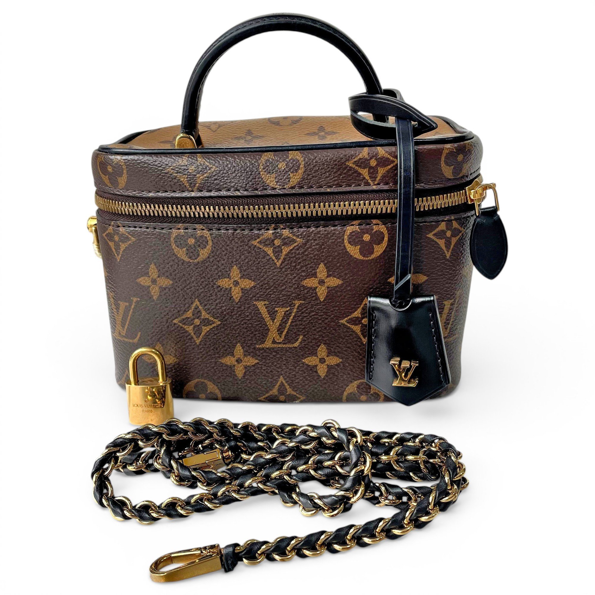 Vanity leather handbag