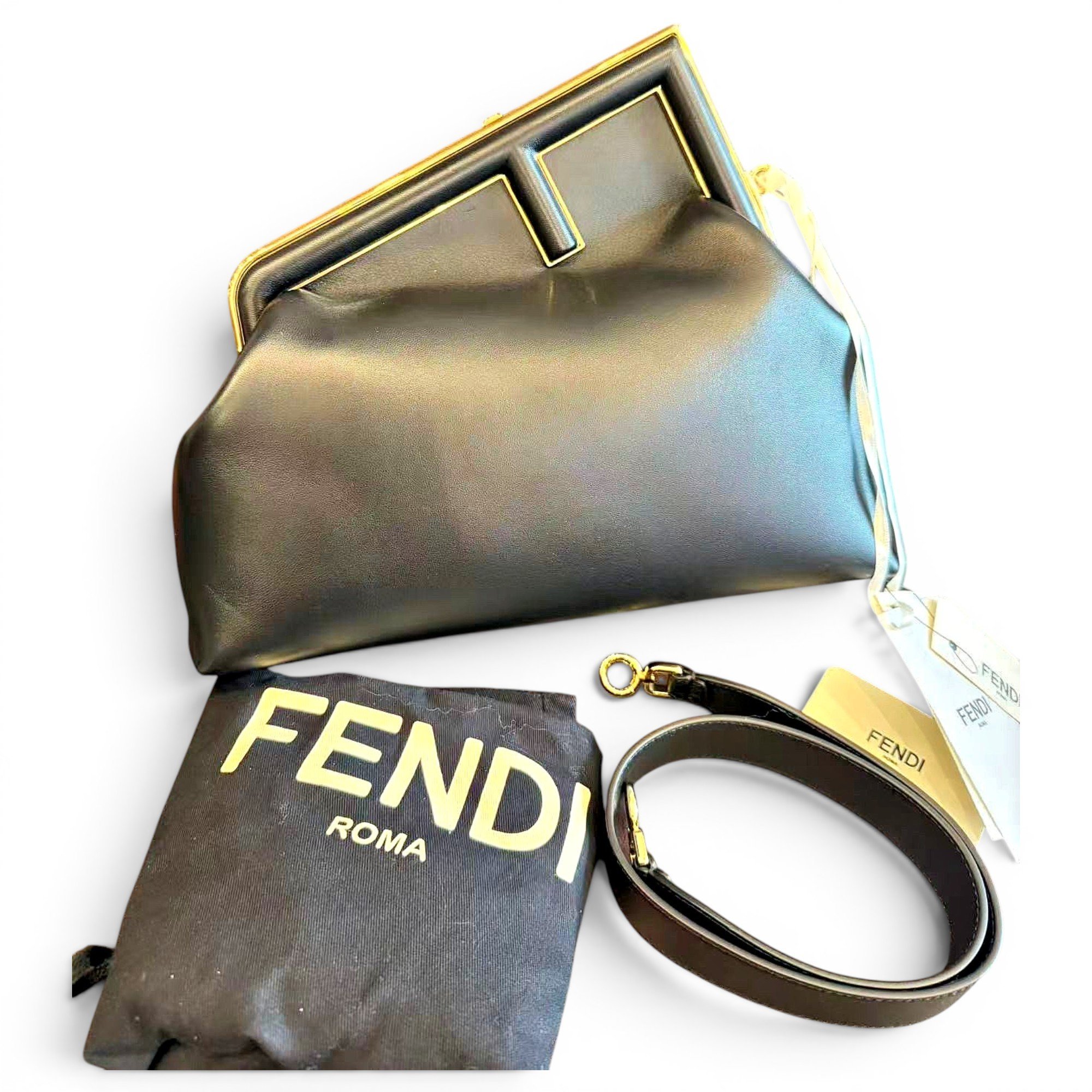 First leather handbag