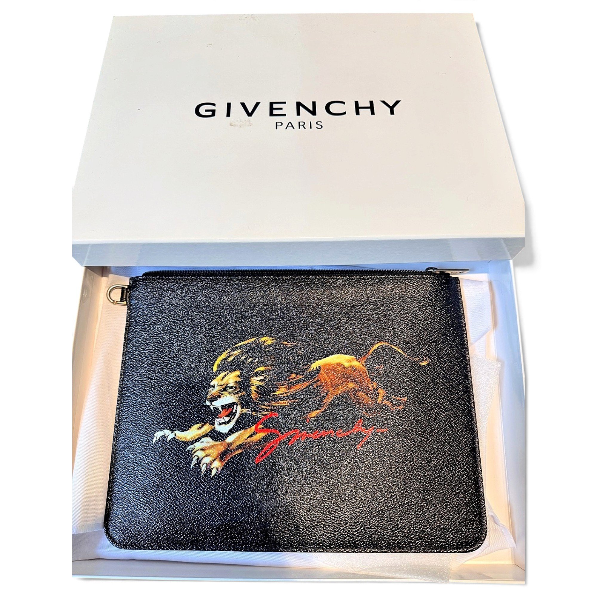 Leather clutch bag