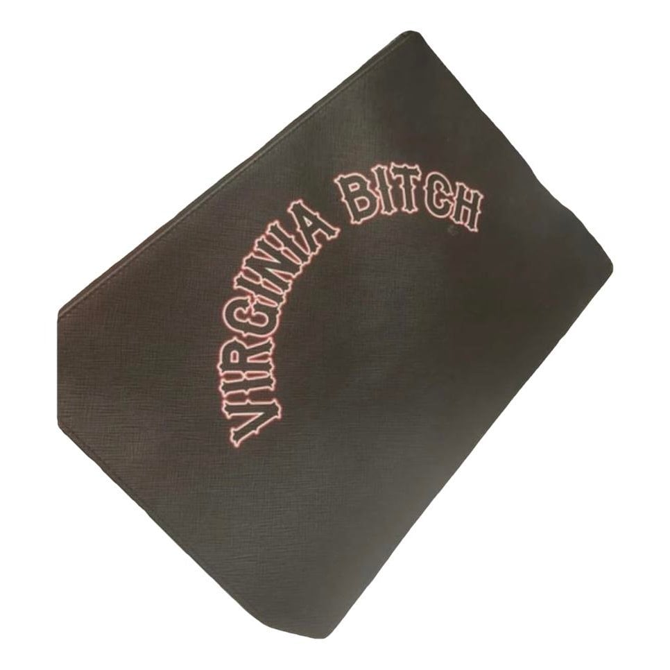 Leather clutch bag