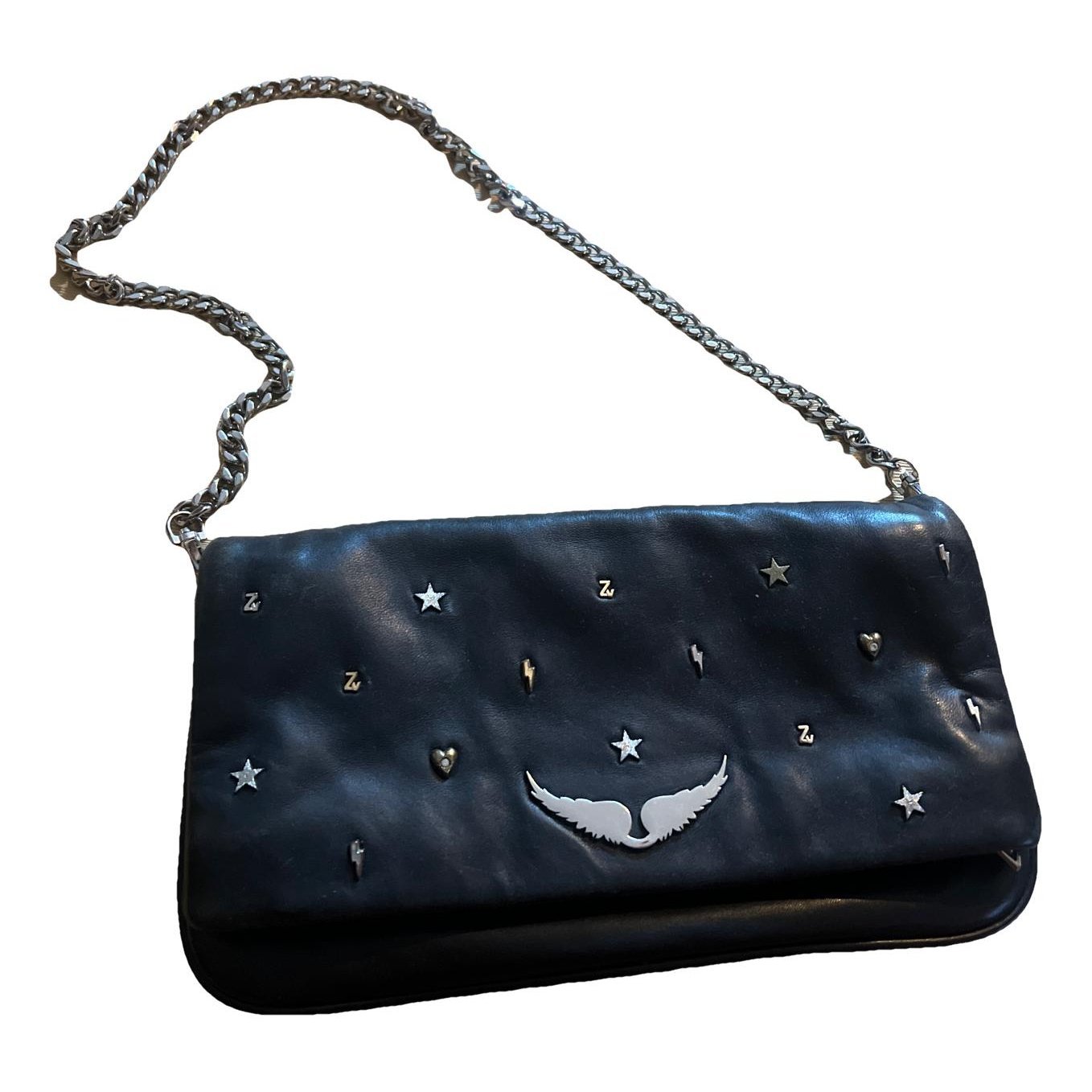Rock leather clutch bag