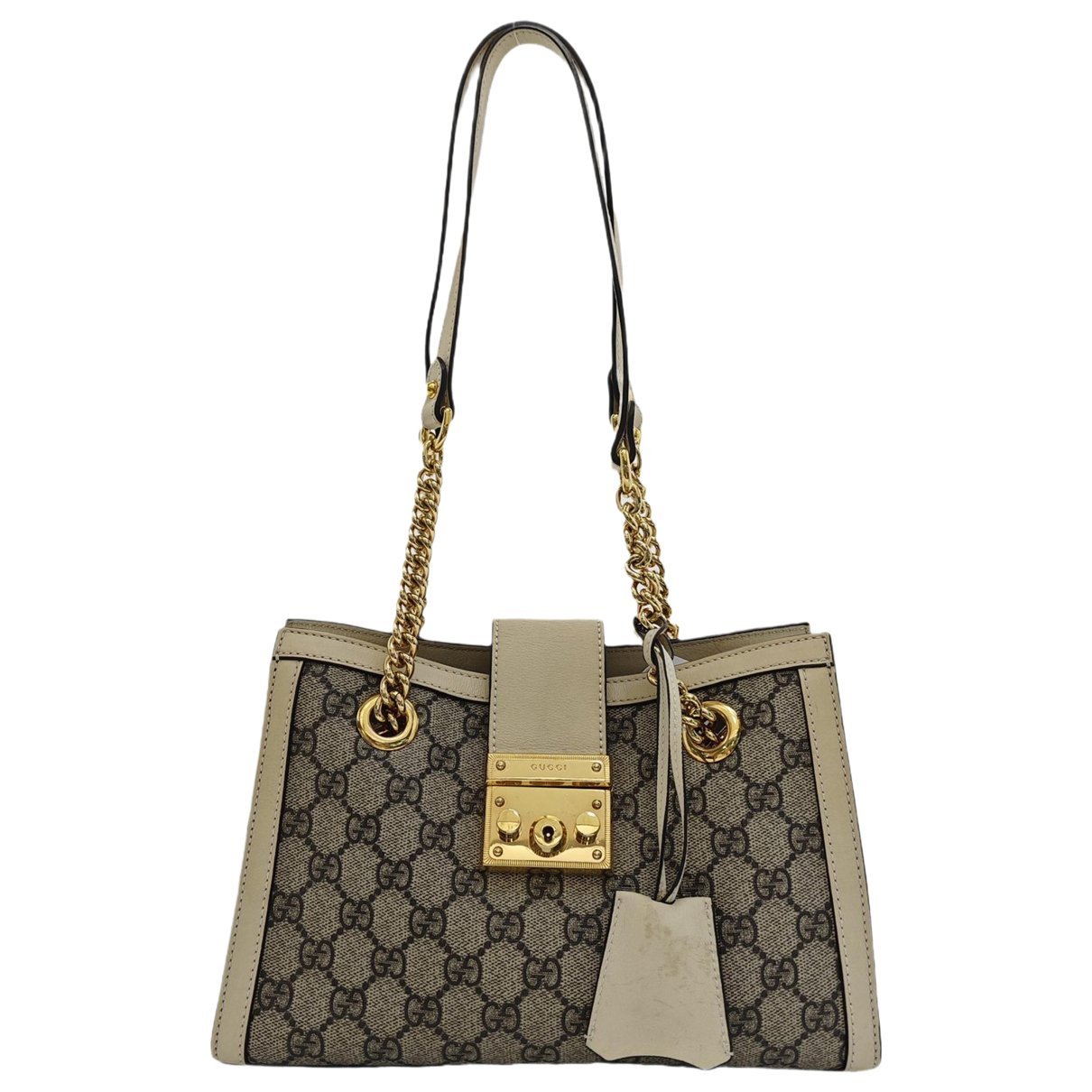 Padlock leather handbag