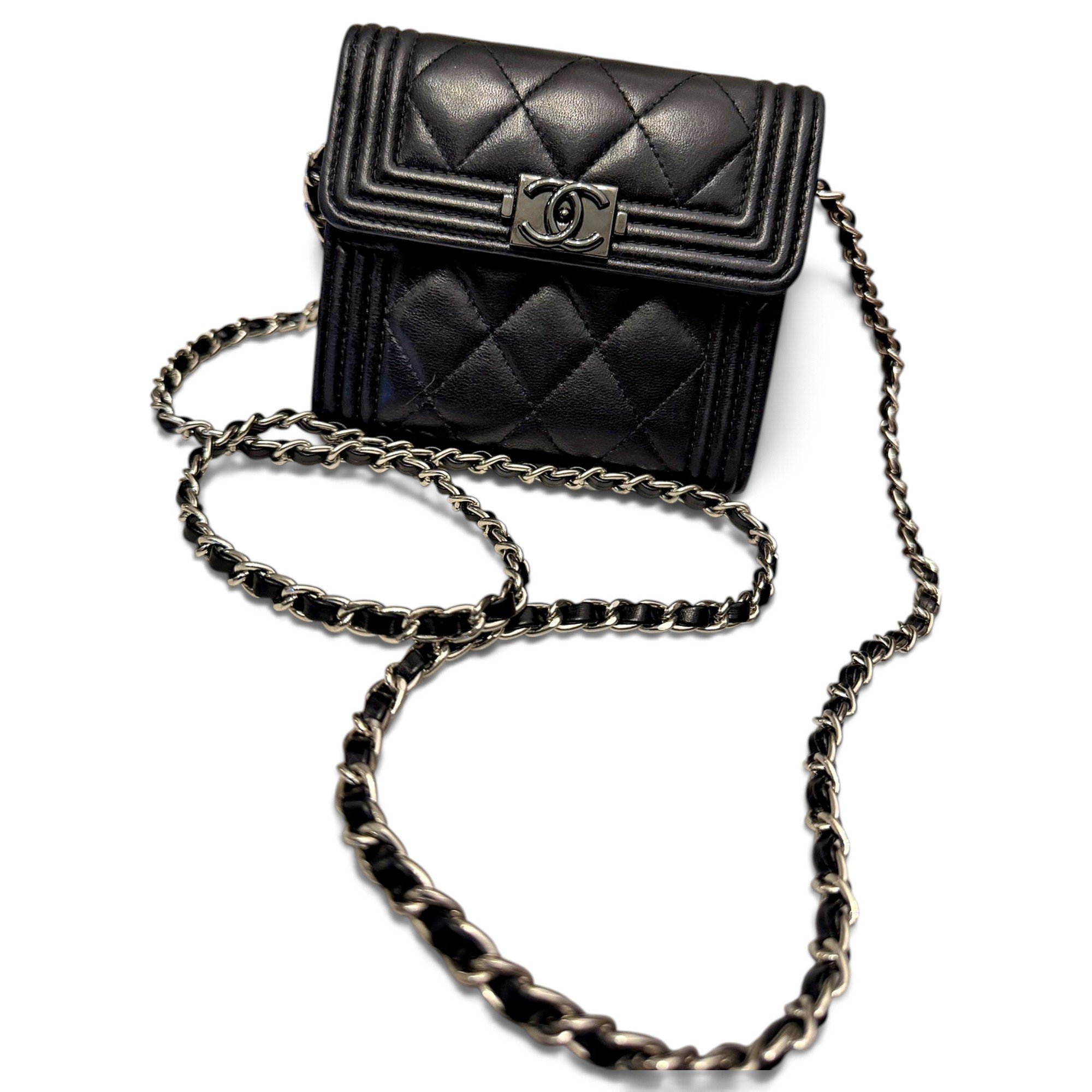 Wallet On Chain Boy leather crossbody bag