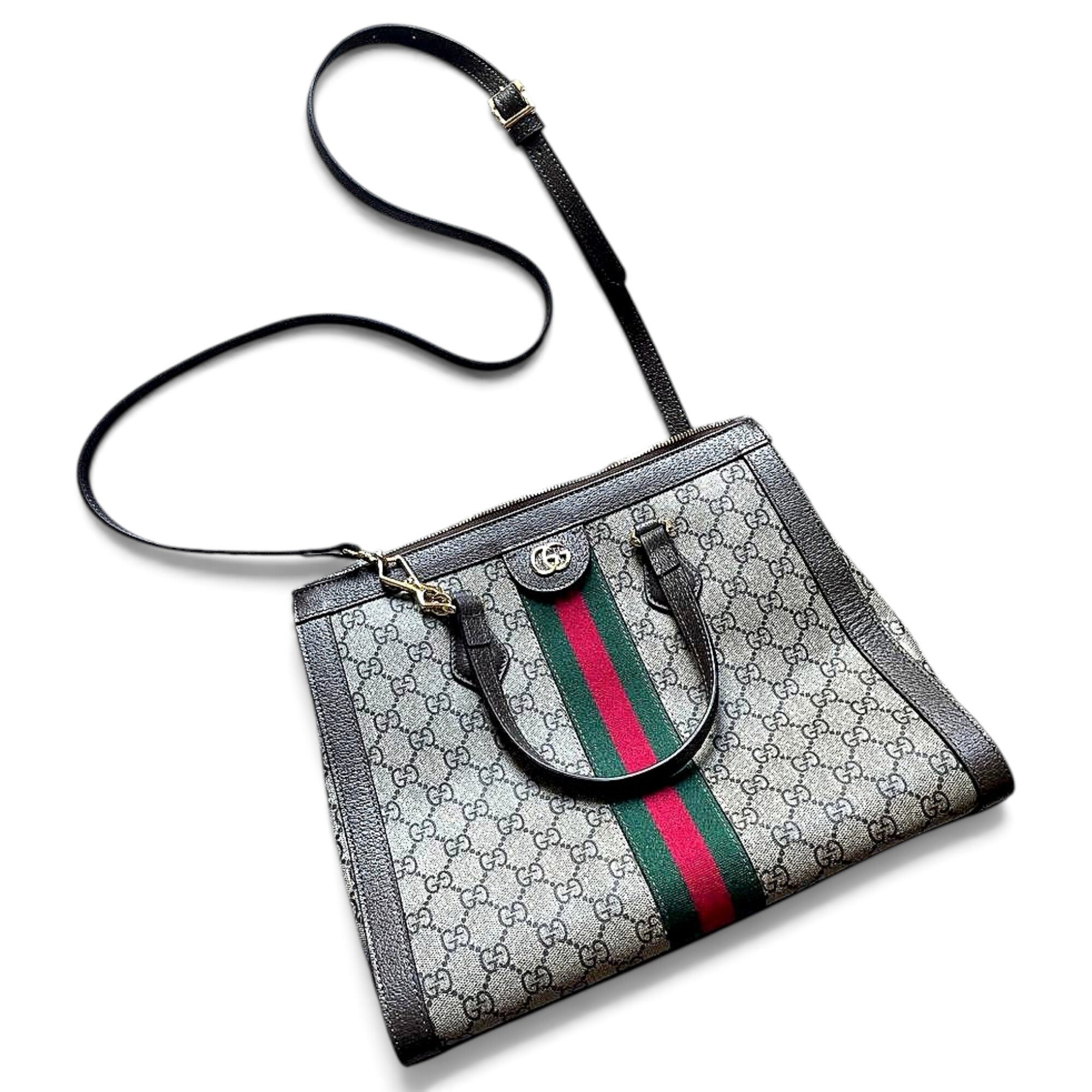 Ophidia Top Handle leather handbag