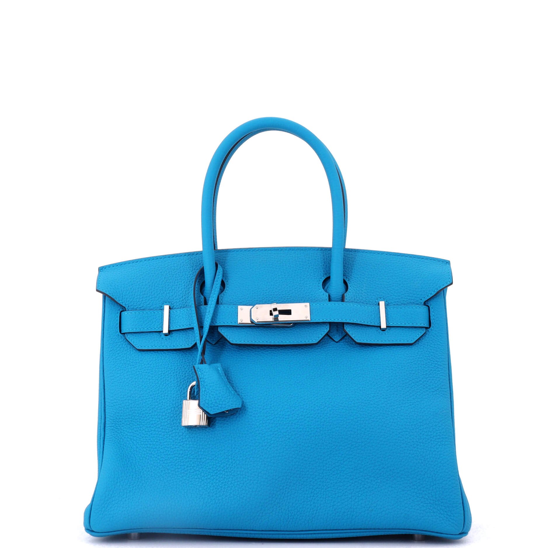 Hermes Birkin Handbag Bleu Zanzibar Togo with Palladium Hardware 30