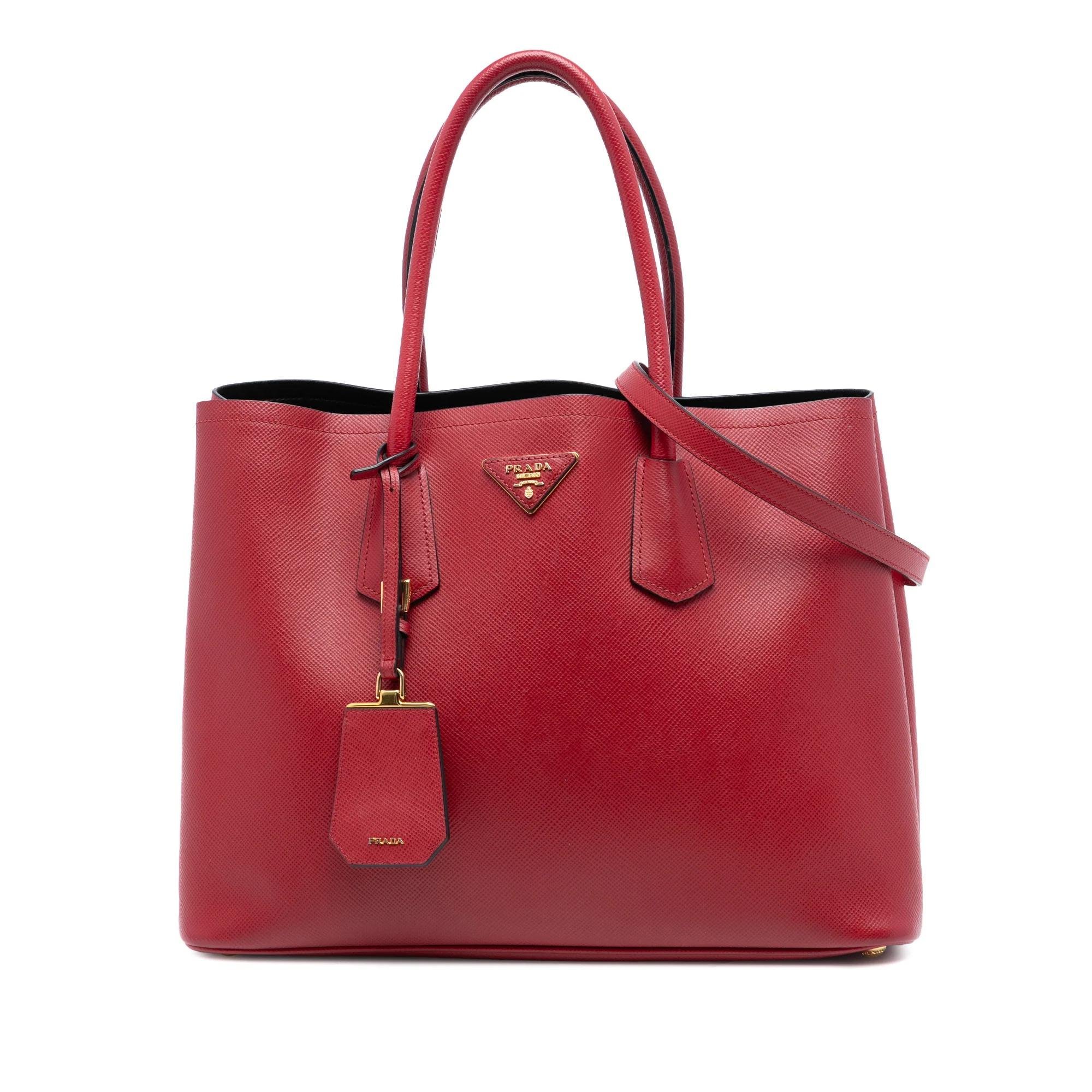 Double leather handbag