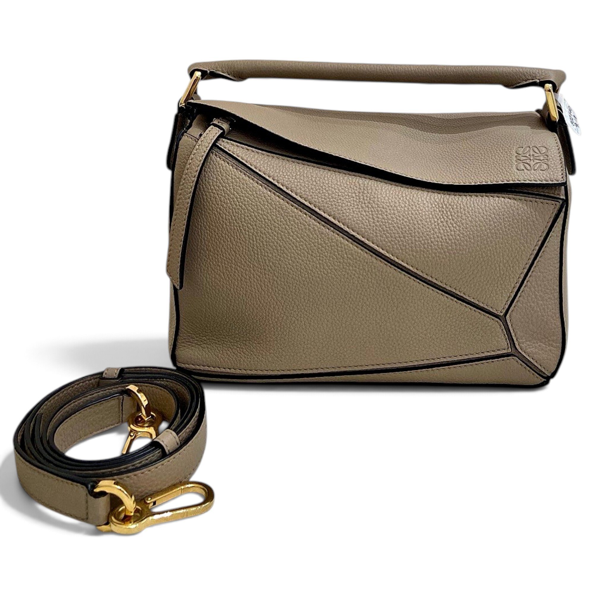 Puzzle leather handbag