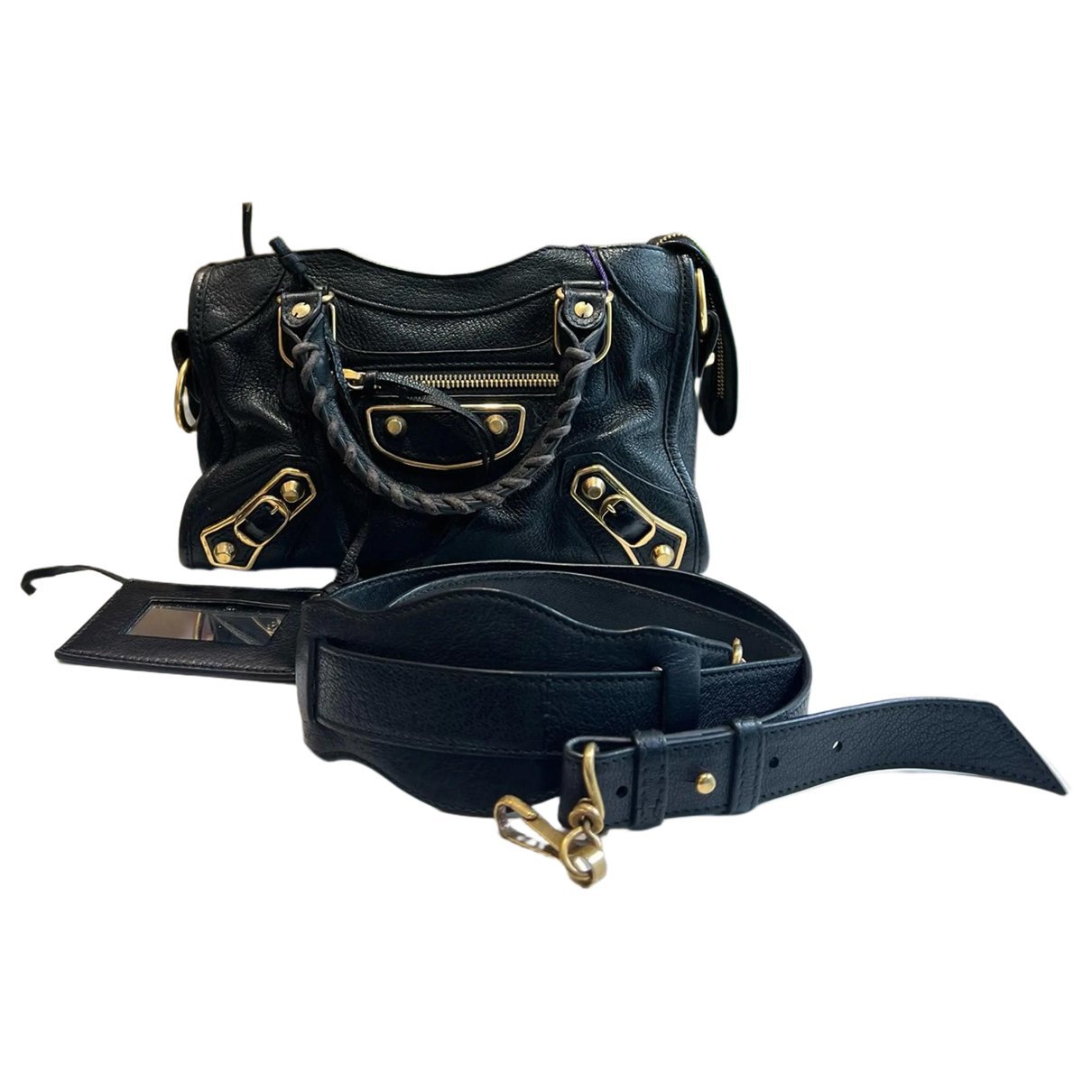 City leather handbag