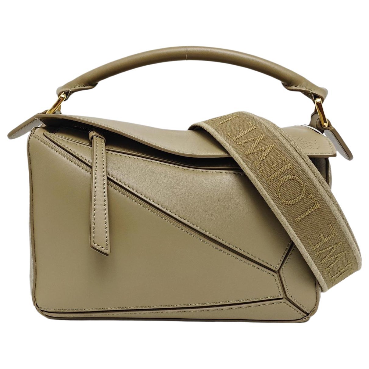 Puzzle leather handbag