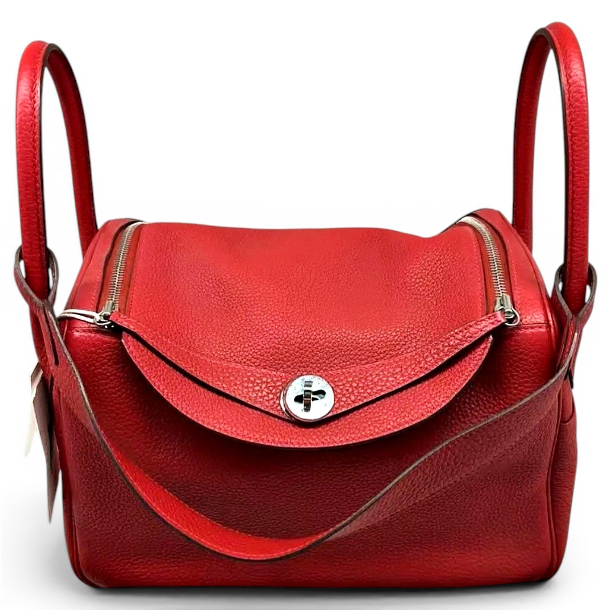 Hermes Lindy Handbag Rouge Casaque Clemence Leather
