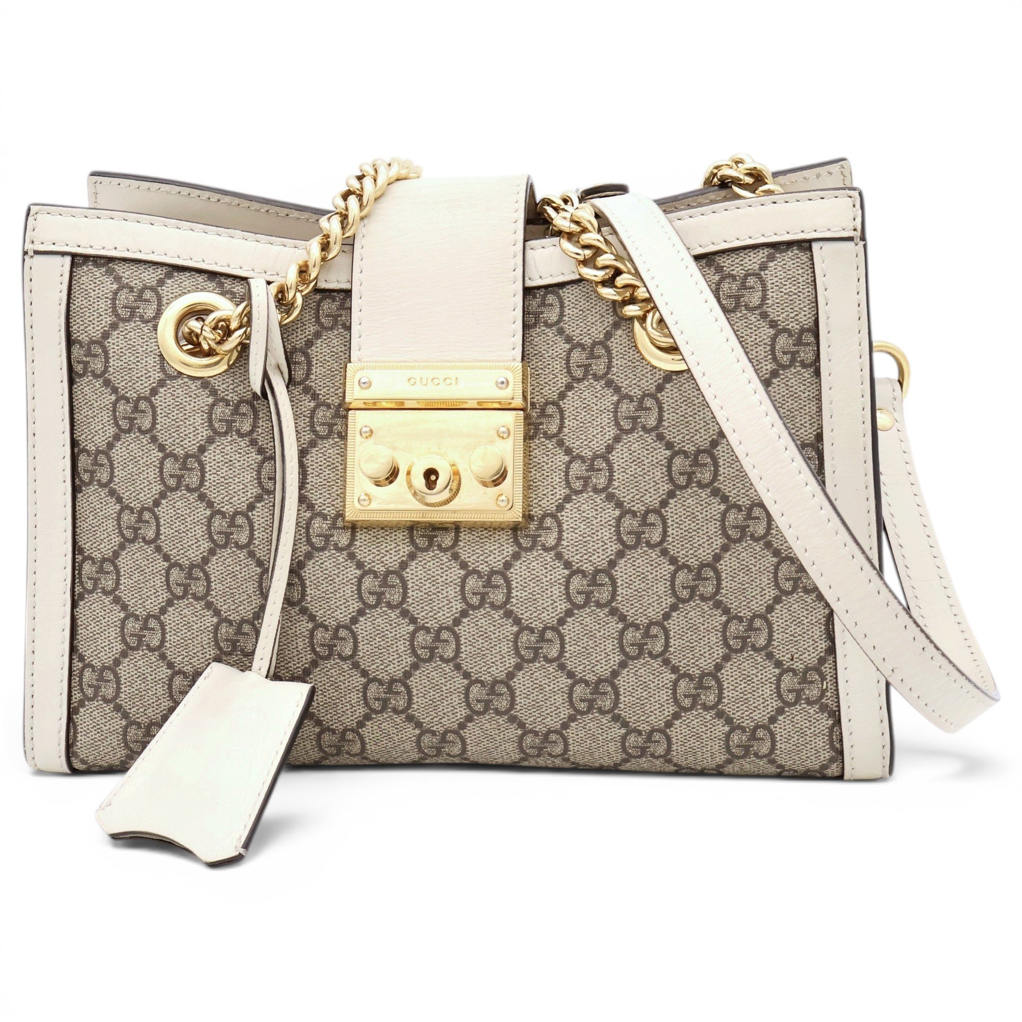 Padlock leather handbag