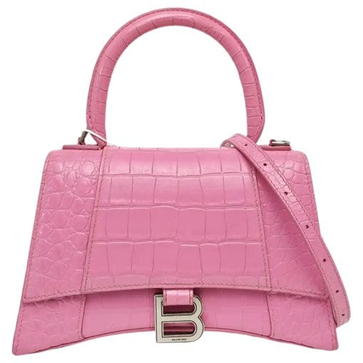 Hourglass leather handbag