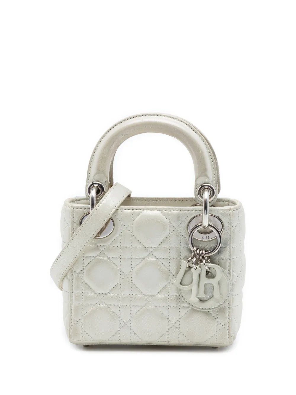 2016 Micro Iridescent Lambskin Cannage Lady Dior satchel