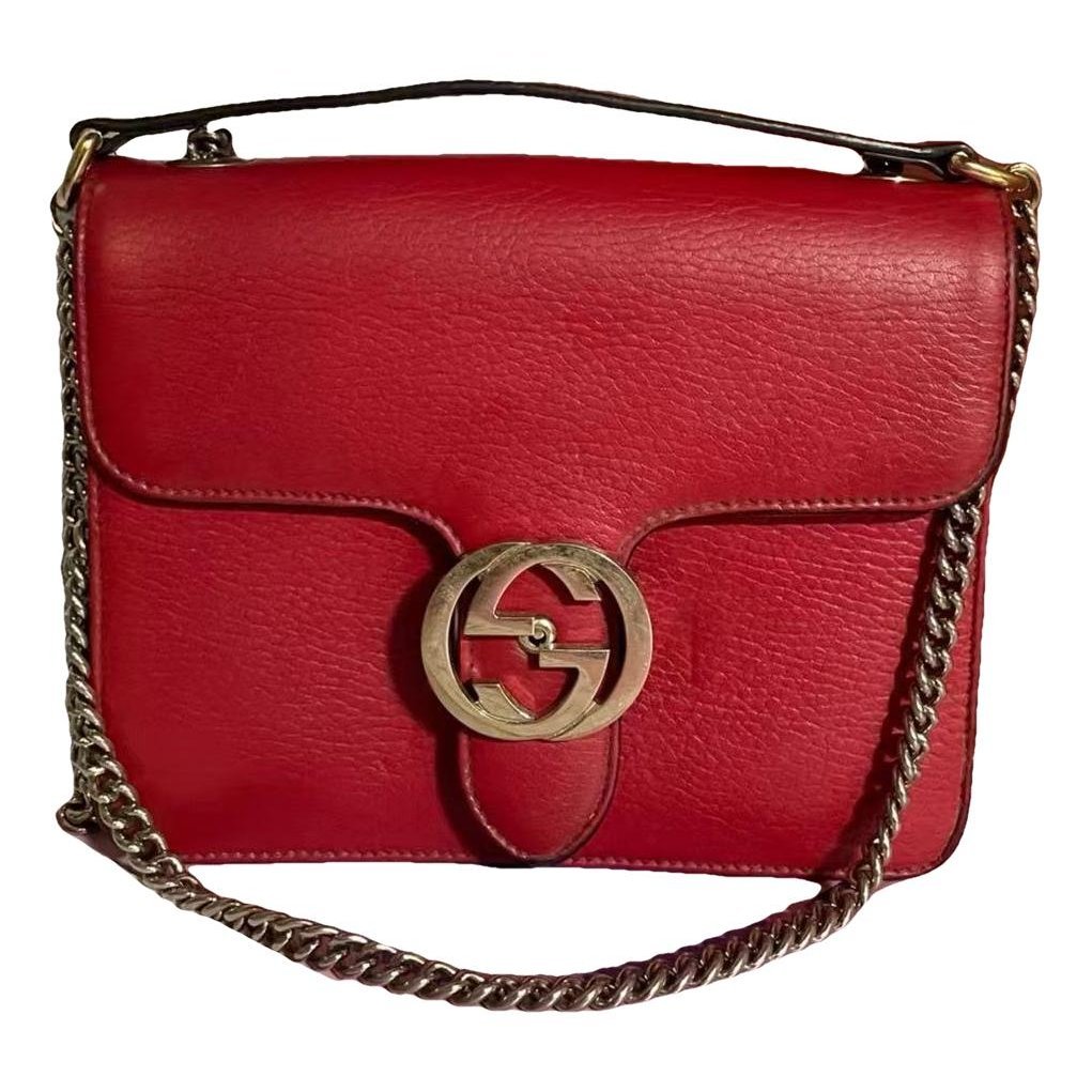 Interlocking leather handbag