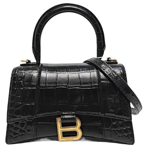 Hourglass leather handbag