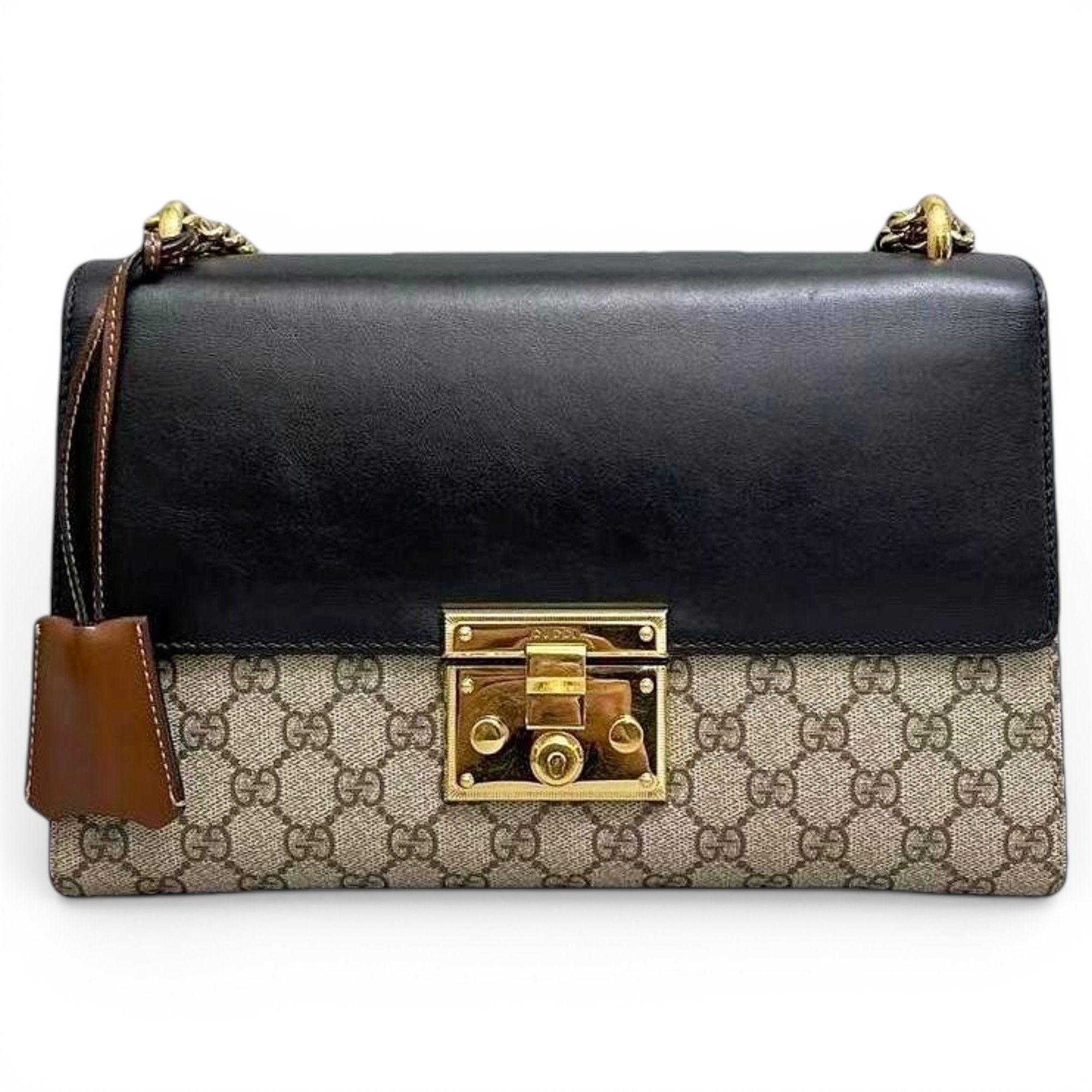Padlock leather handbag